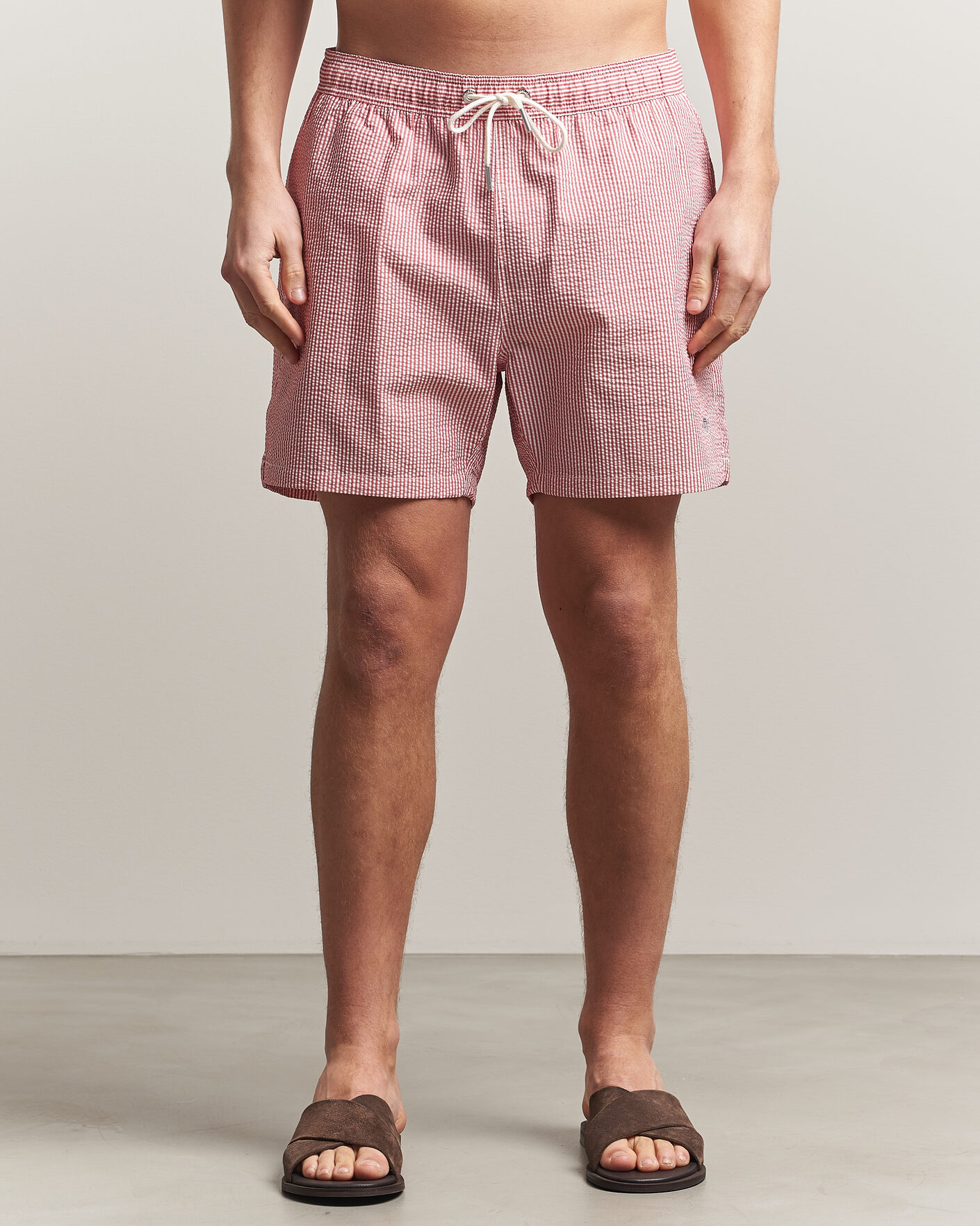 Heren | Zwembroek | GANT | Seersucker Striped Swimshorts Rose Red