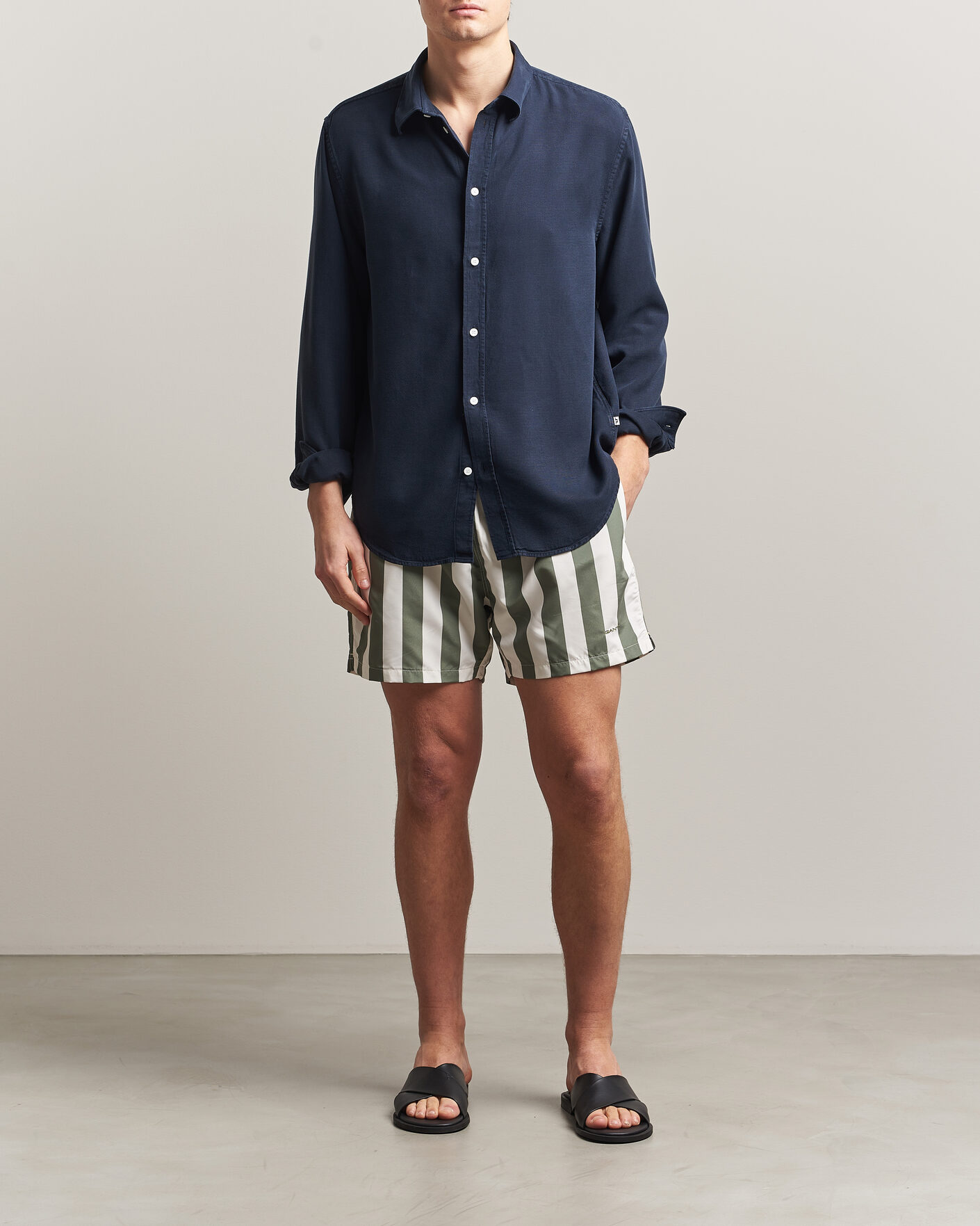 Heren | Zwembroek | Gant | Blockstriped Swimshorts Dry Herb Green