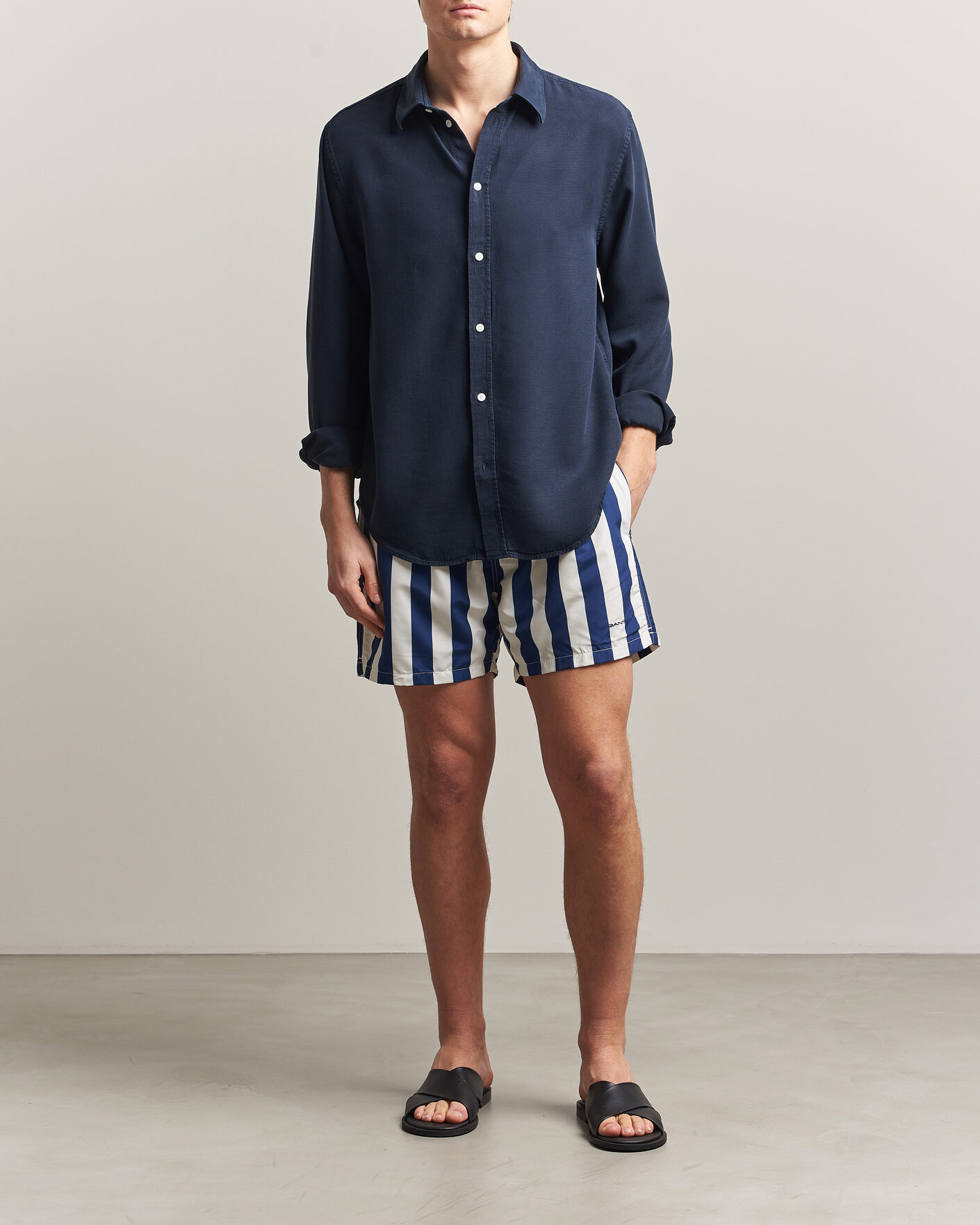 Heren | Zwembroek | Gant | Blockstriped Swimshorts Rich Navy