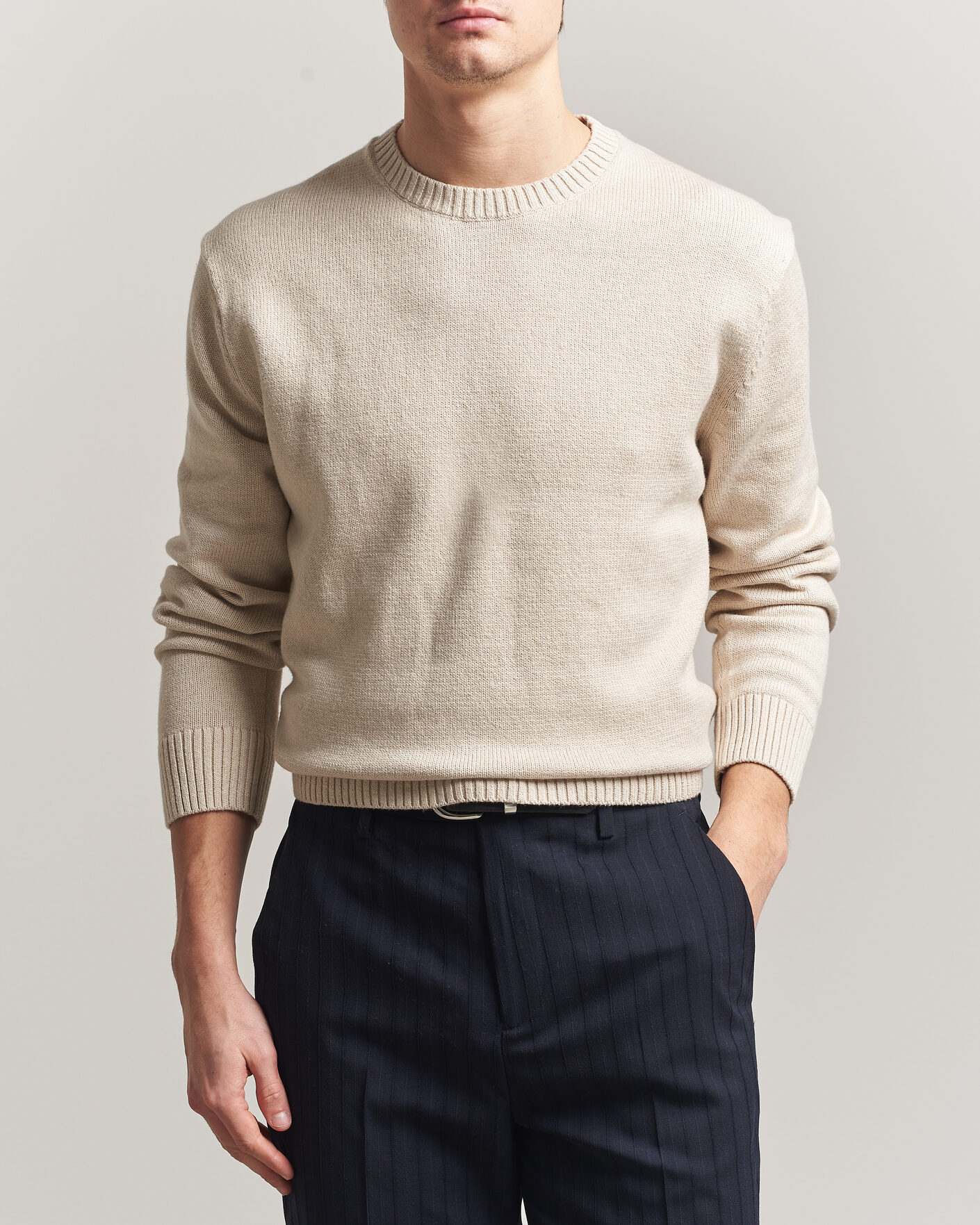 Heren | Truien | Gant | Cotton/Cashmere Knitted Sweater Seed Melange