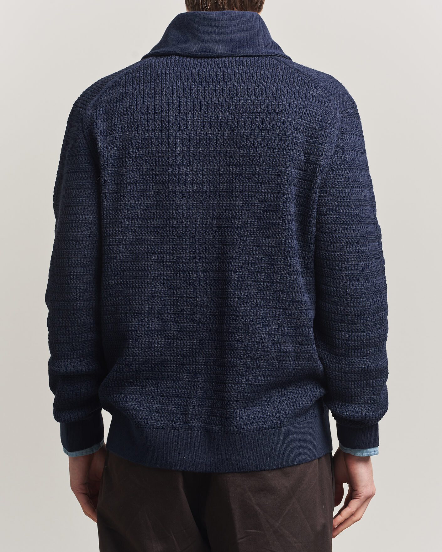 Heren | Truien | GANT | Heavy Knitted Shawl Collar Cardigan Evening Blue
