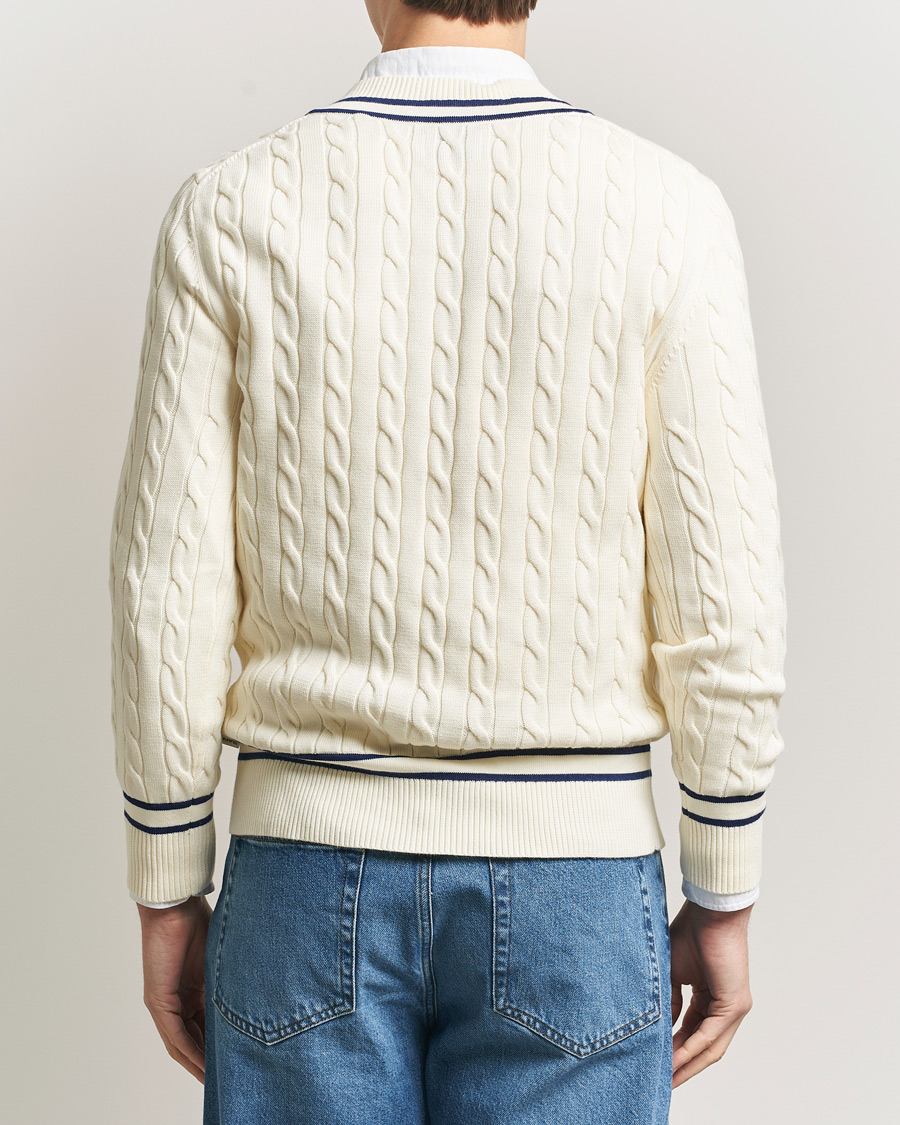 Heren | Truien | GANT | Cotton Cable Cricket Sweater Cream