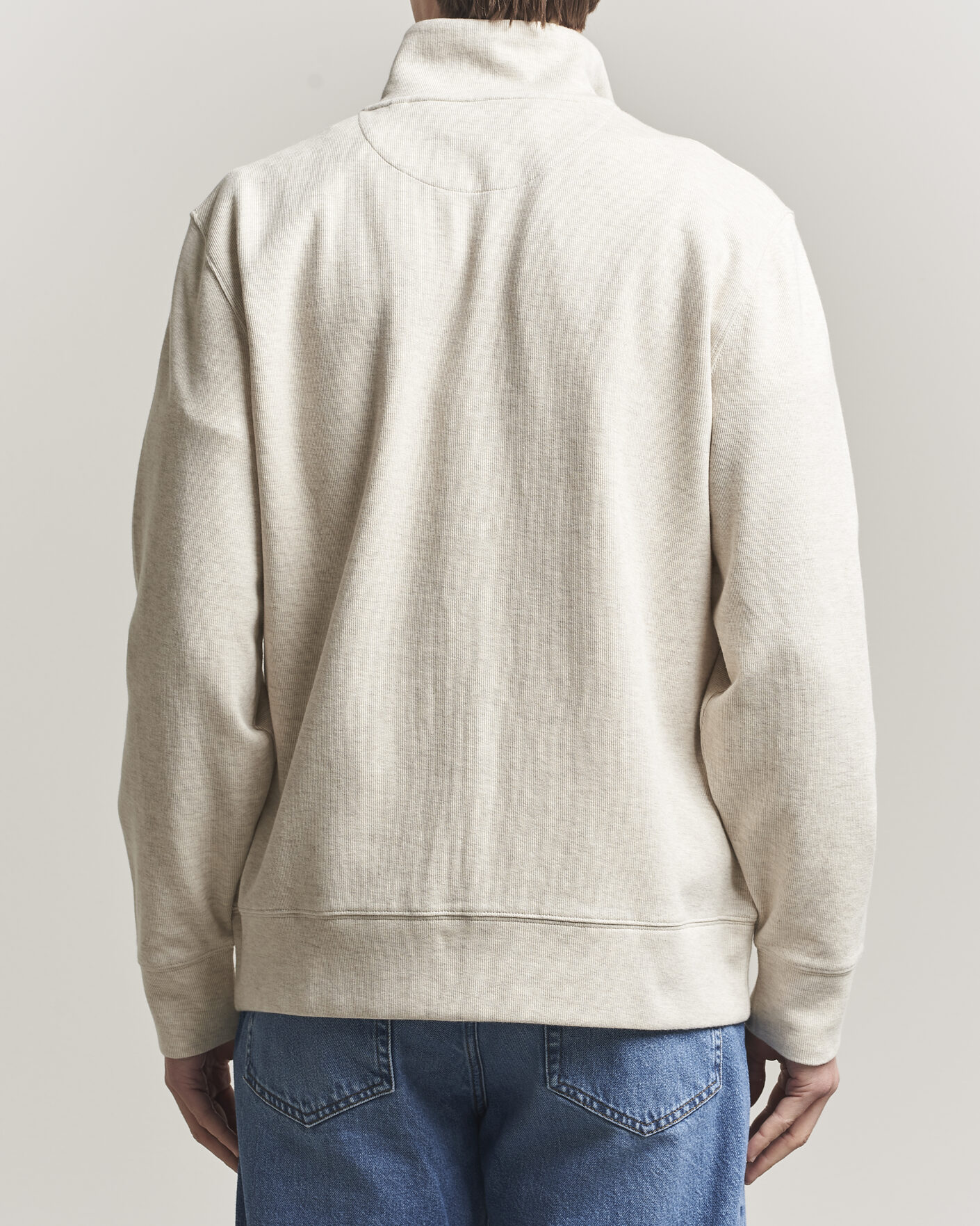 Heren | Truien | GANT | Light Sacker Rib Full Zip Seed Melange