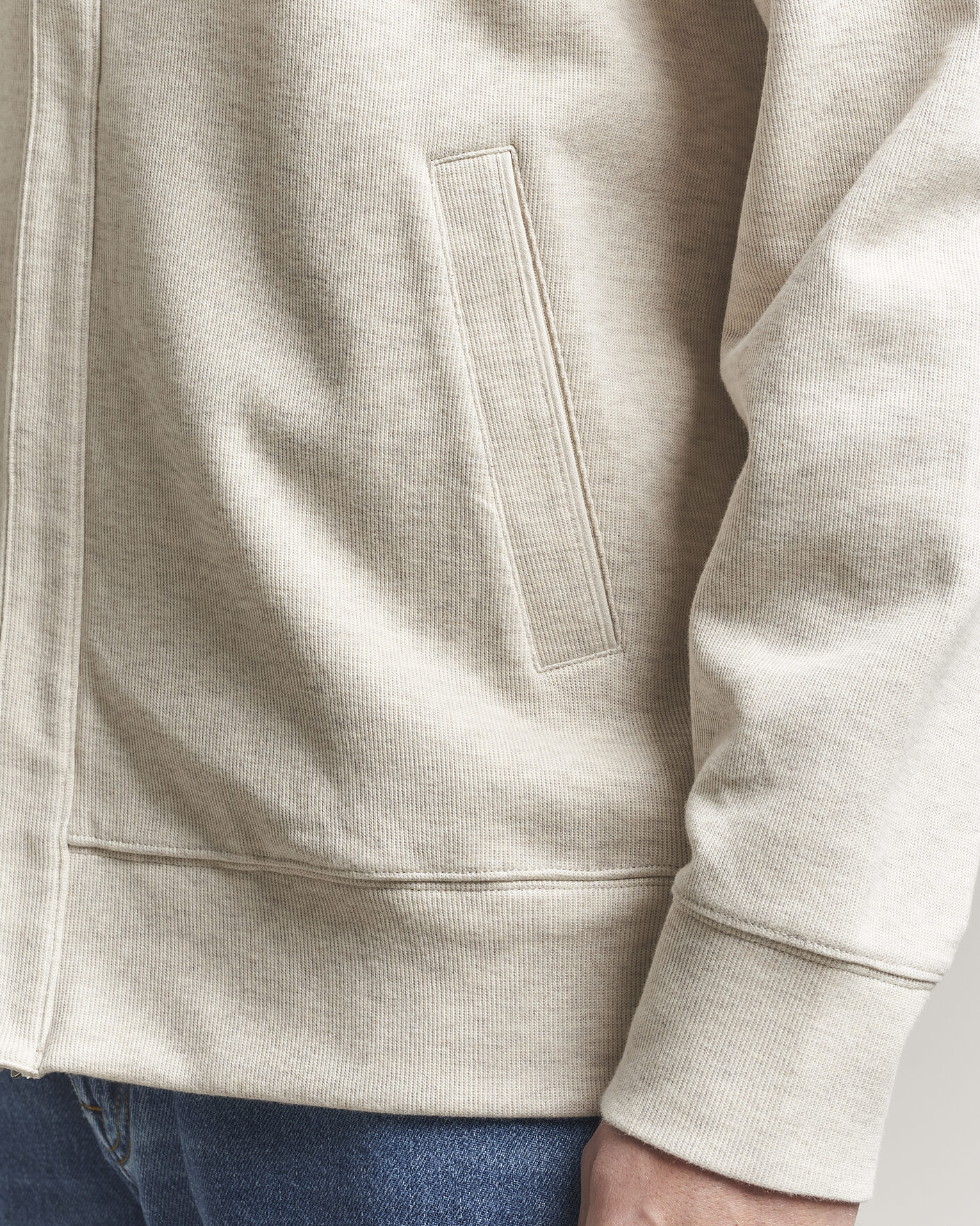 Heren | Truien | GANT | Light Sacker Rib Full Zip Seed Melange