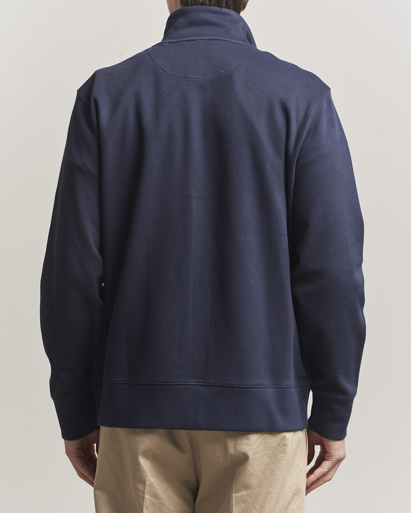Heren | Truien | GANT | Light Sacker Rib Full Zip Evening Blue