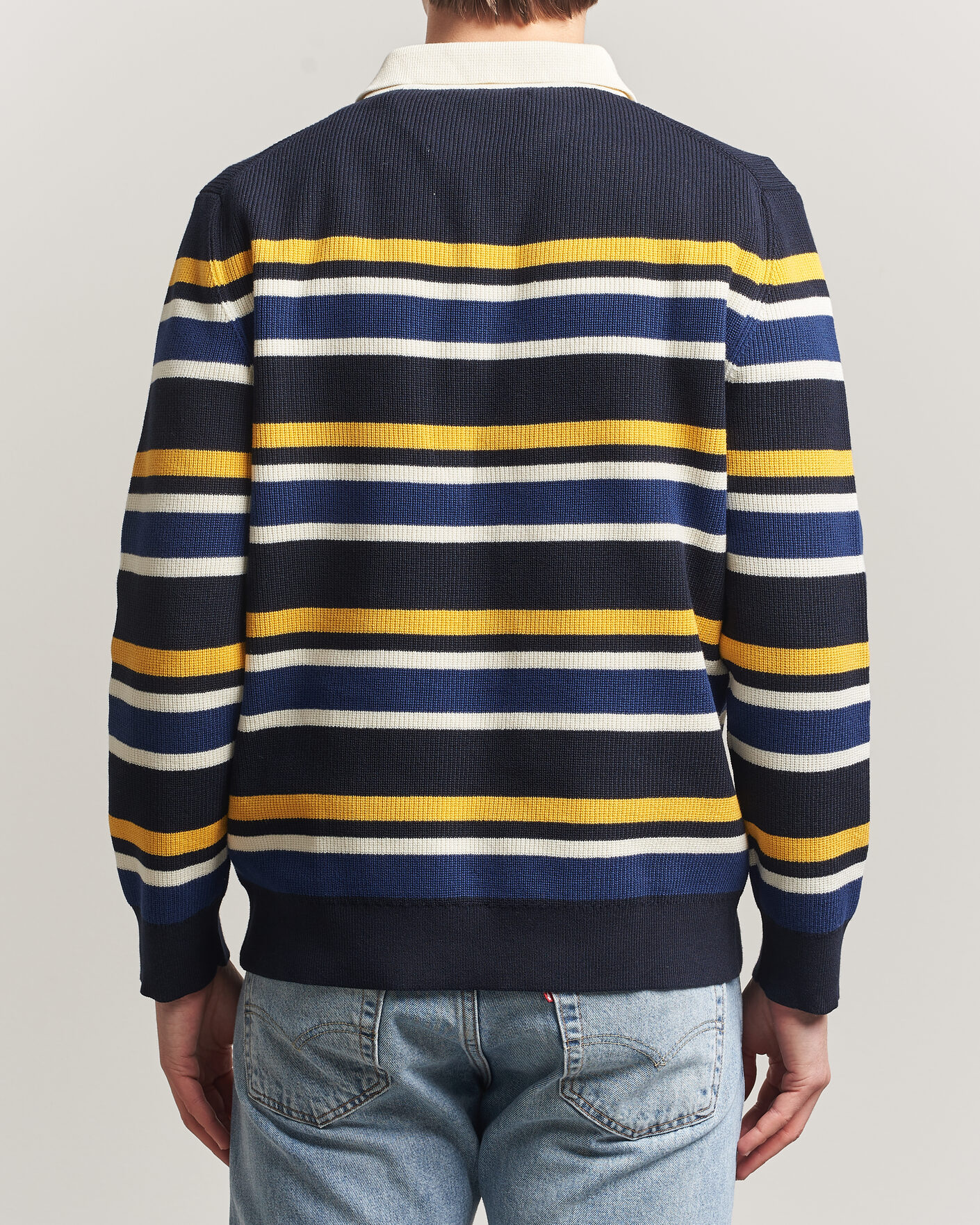 Heren | Truien | GANT | Multisptriped Knitted Rugger Evening Blue