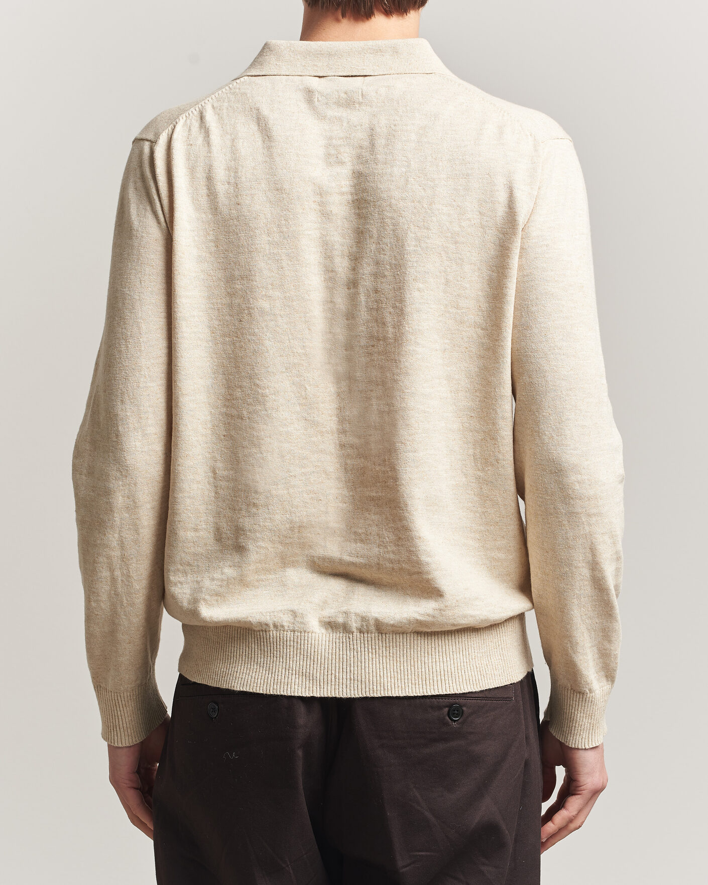 Heren | Truien | GANT | Cotton/Linen Slub Knitted Polo Seed Melange