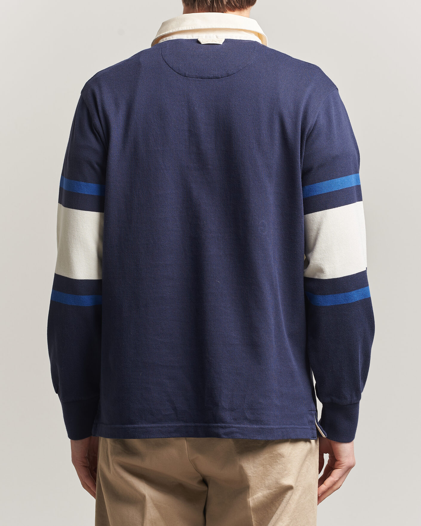 Heren | Truien | GANT | Striped Rugger Evening Blue