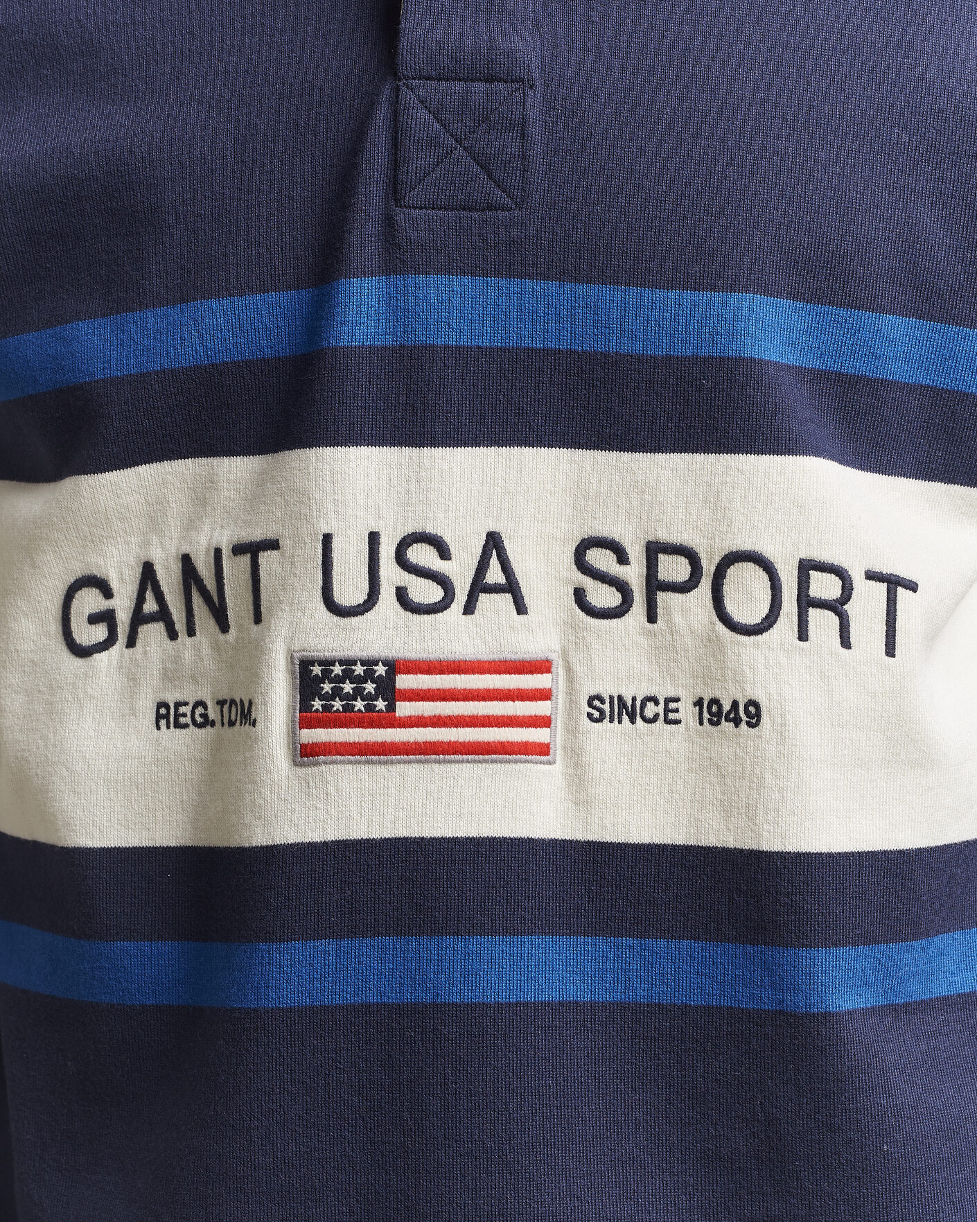 Heren | Truien | Gant | Striped Rugger Evening Blue