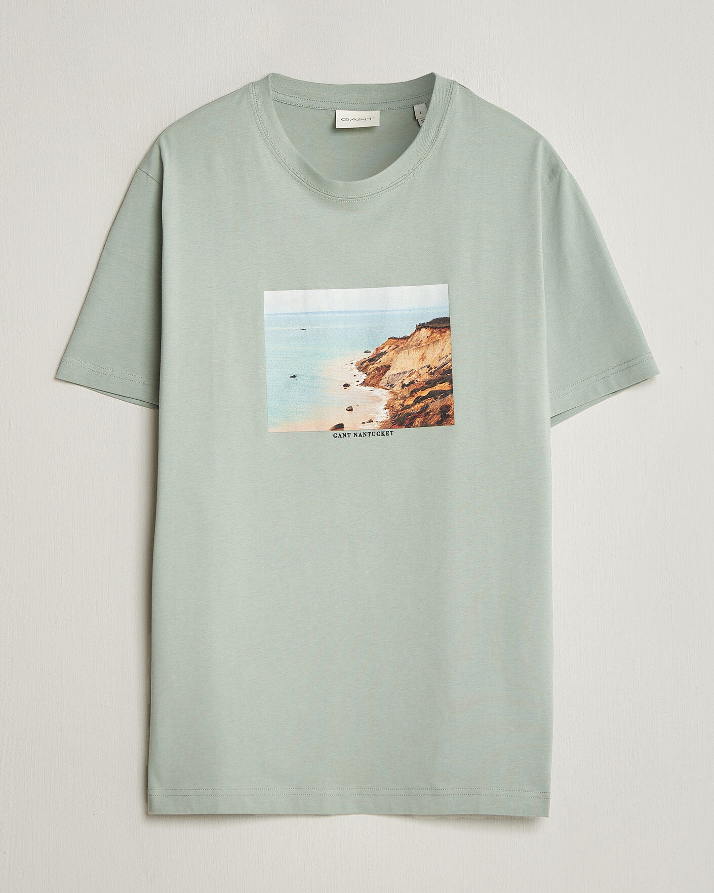 Heren | T-shirts | GANT | Scenery Graphic Crew Neck T-Shirt Ceramic Grey