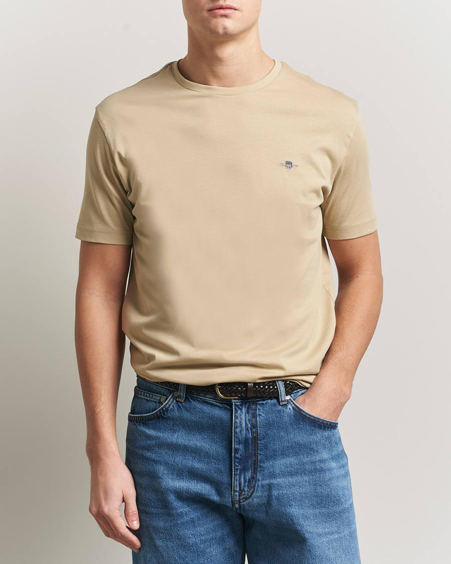 Heren | T-shirts | Gant | The Original T-Shirt Oat Beige