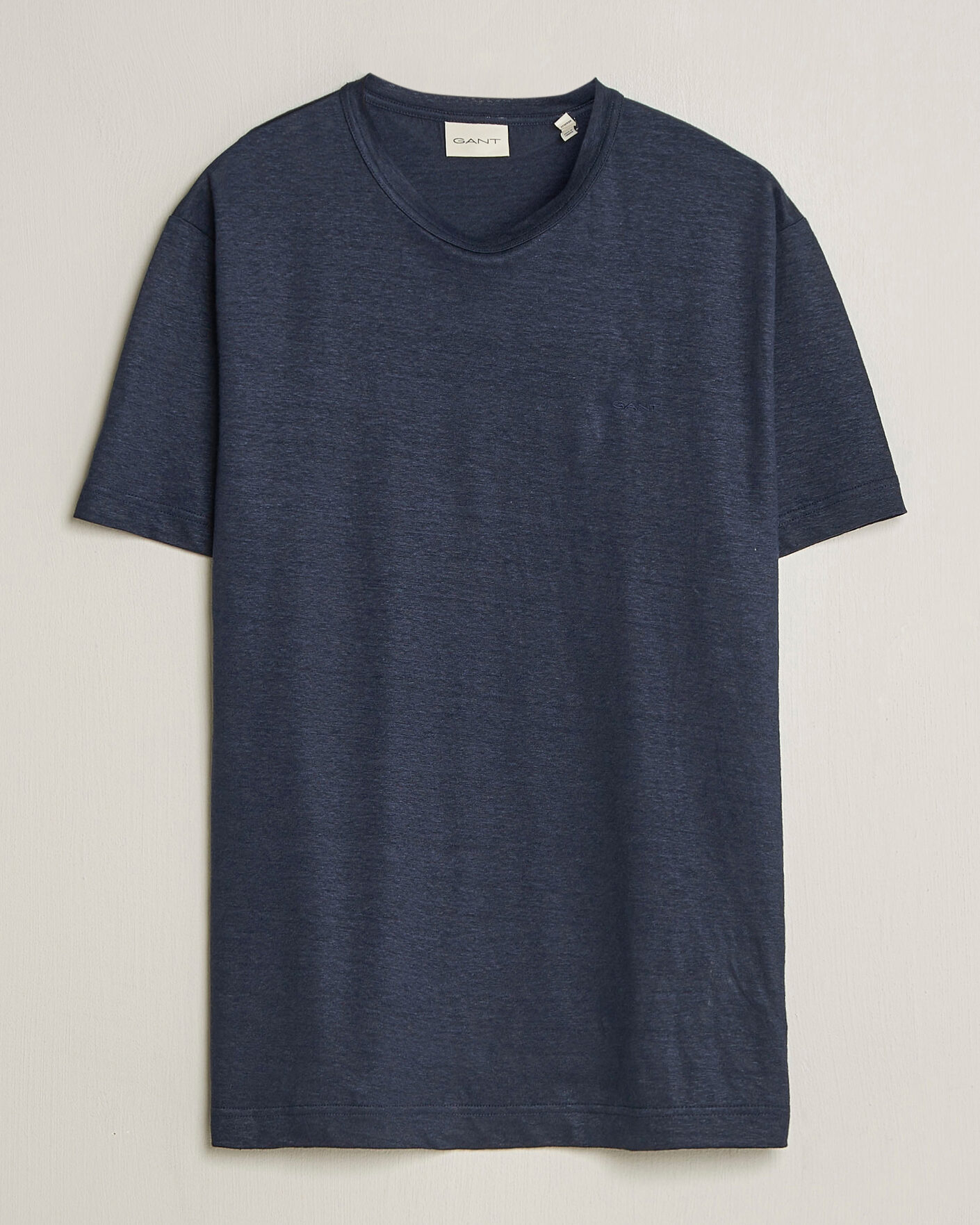 Heren | T-shirts | Gant | Linen T-Shirt Evening Blue