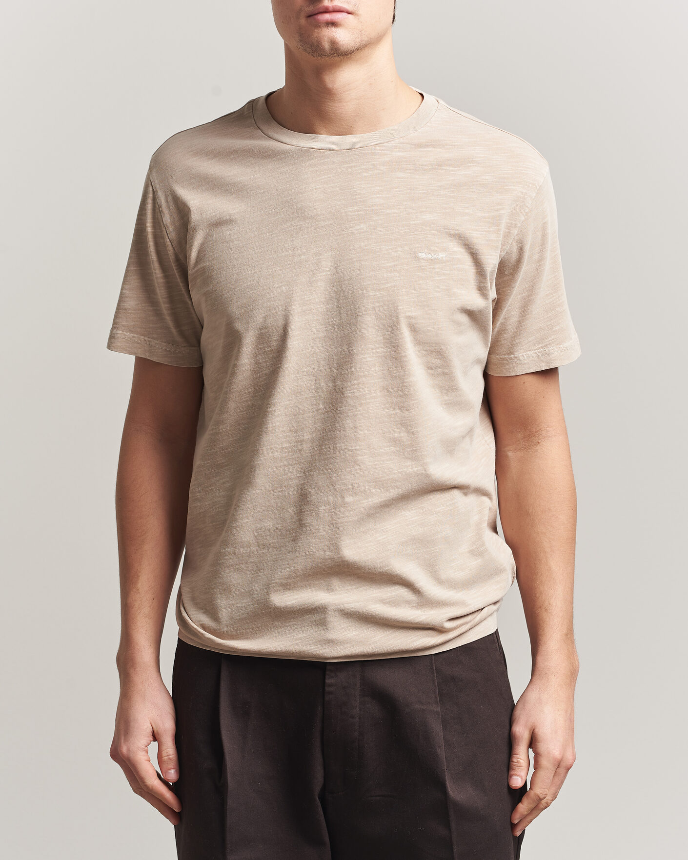 Heren | T-shirts | Gant | Washed Slub T-Shirt Oat Beige
