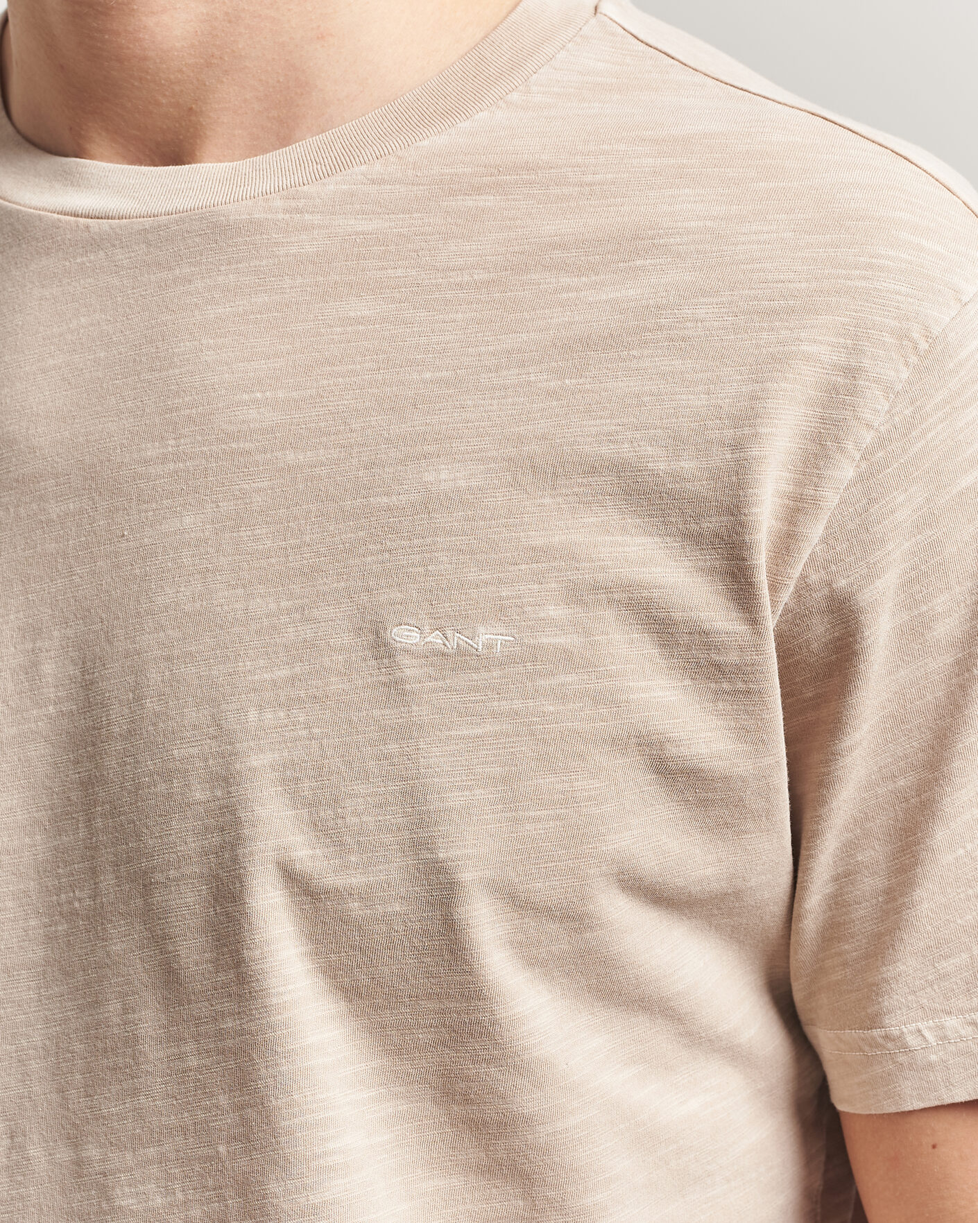 Heren | T-shirts | Gant | Washed Slub T-Shirt Oat Beige