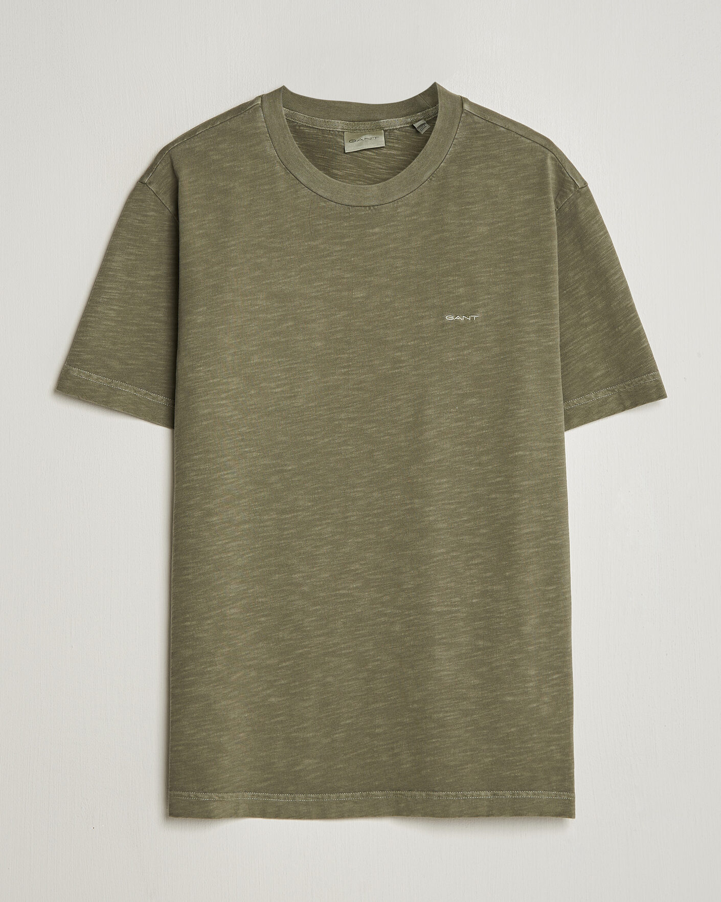 Heren | T-shirts | Gant | Washed Slub T-Shirt Dry Herb Green