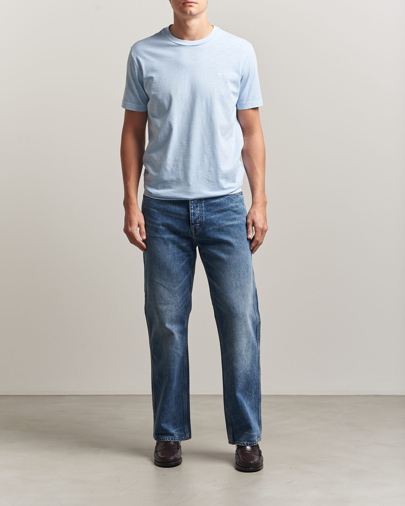 Heren | T-shirts | Gant | Washed Slub T-Shirt Fresh Blue