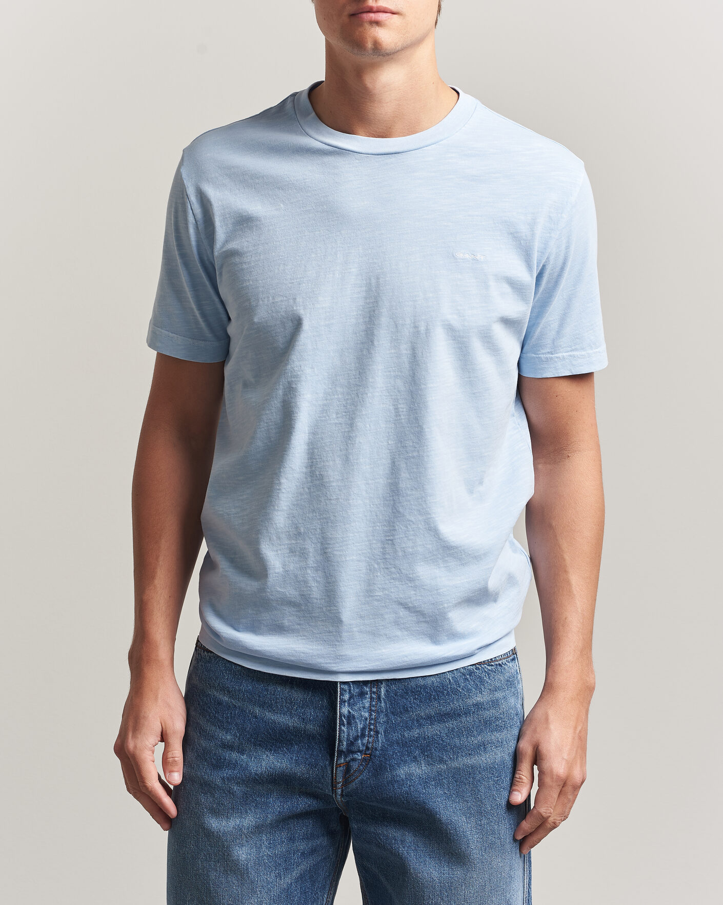 Heren | T-shirts | Gant | Washed Slub T-Shirt Fresh Blue