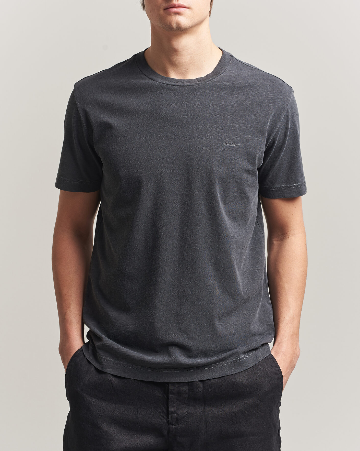 Heren | T-shirts | Gant | Washed Slub T-Shirt Black