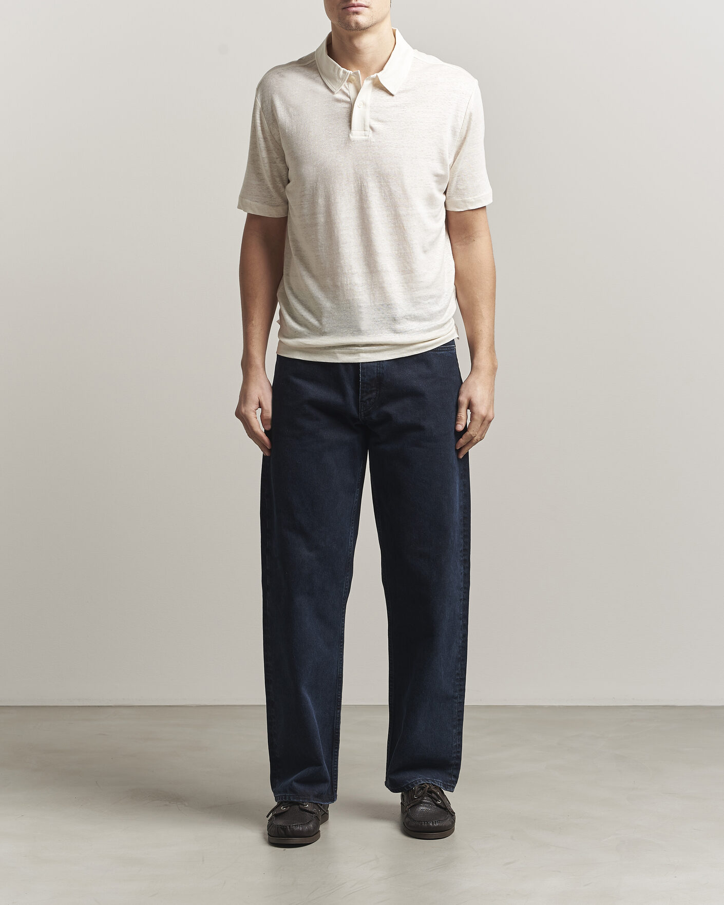 Heren | Polo's | Gant | Linen Polo Creamed White