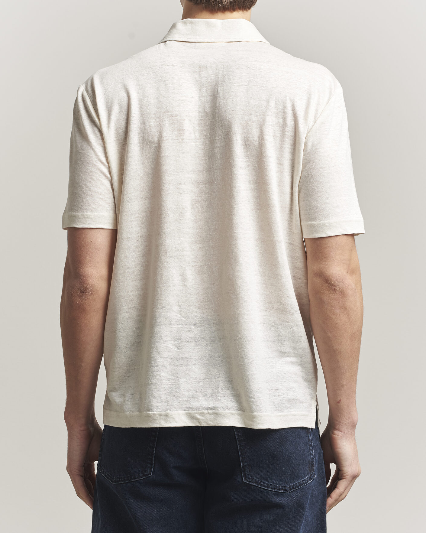 Heren | Polo's | Gant | Linen Polo Creamed White