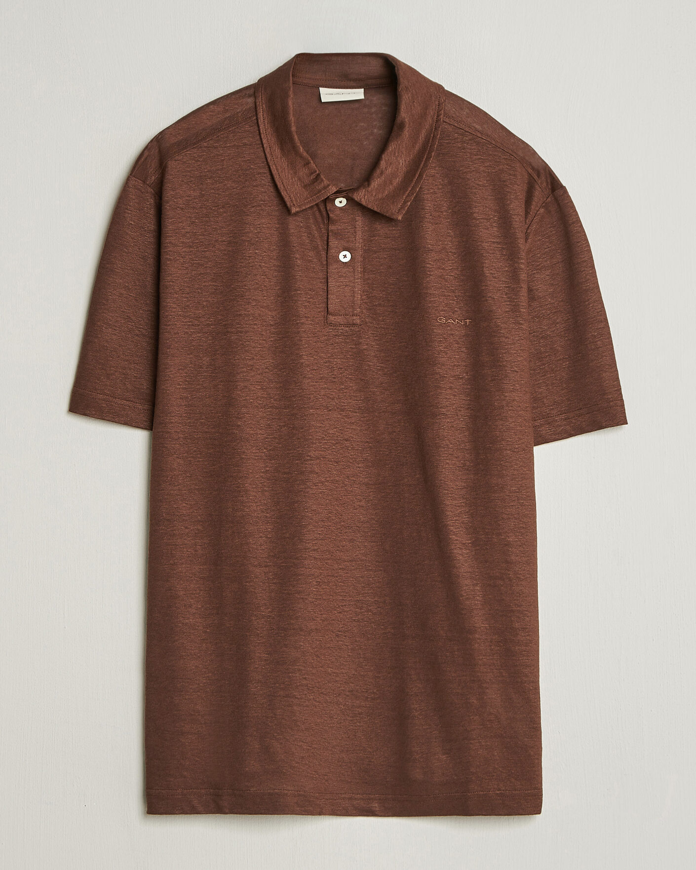 Heren | Polo's | GANT | Linen Polo Mahogany Brown