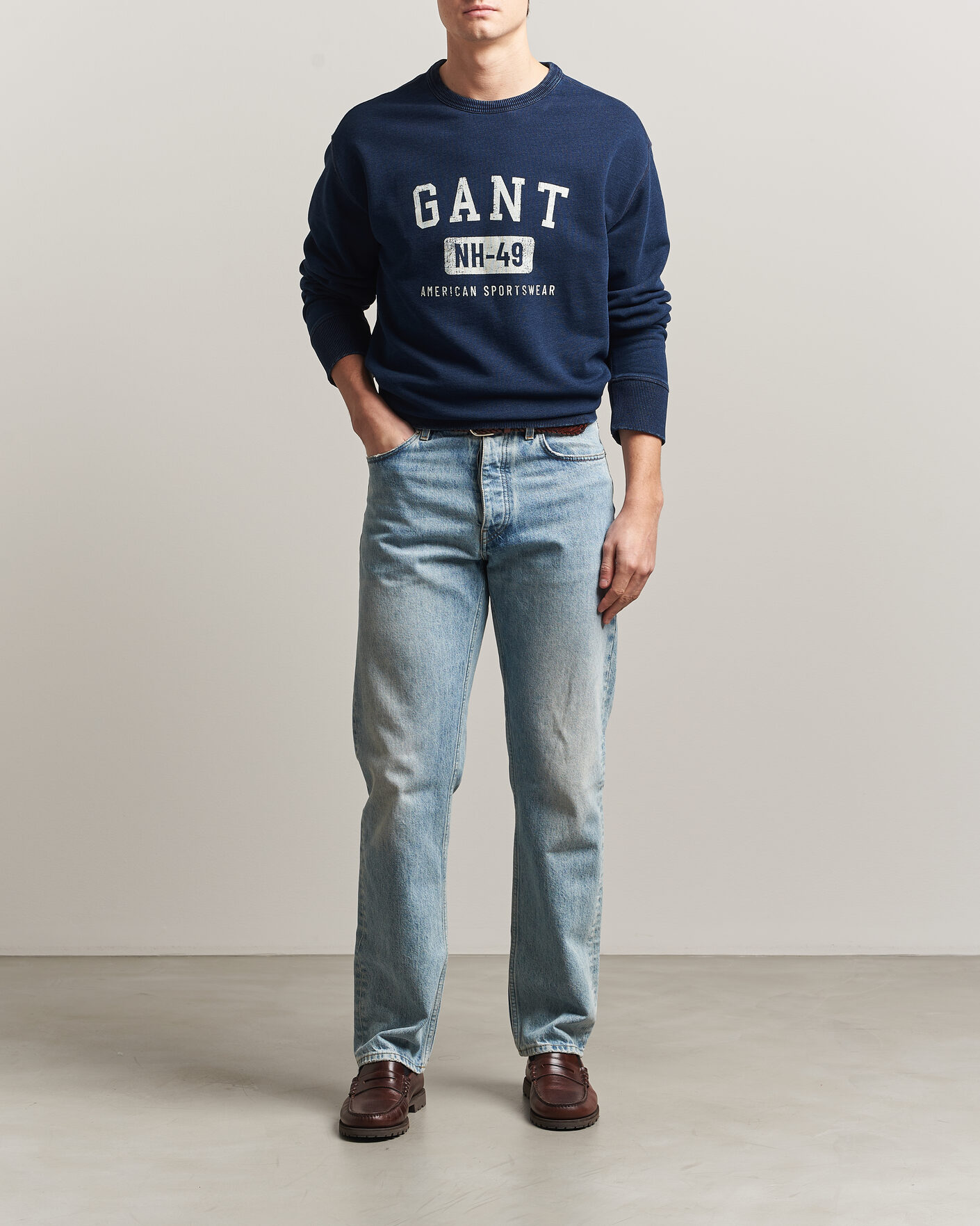Heren | Truien | GANT | Indigo Graphic Sweatshirt Dark Blue