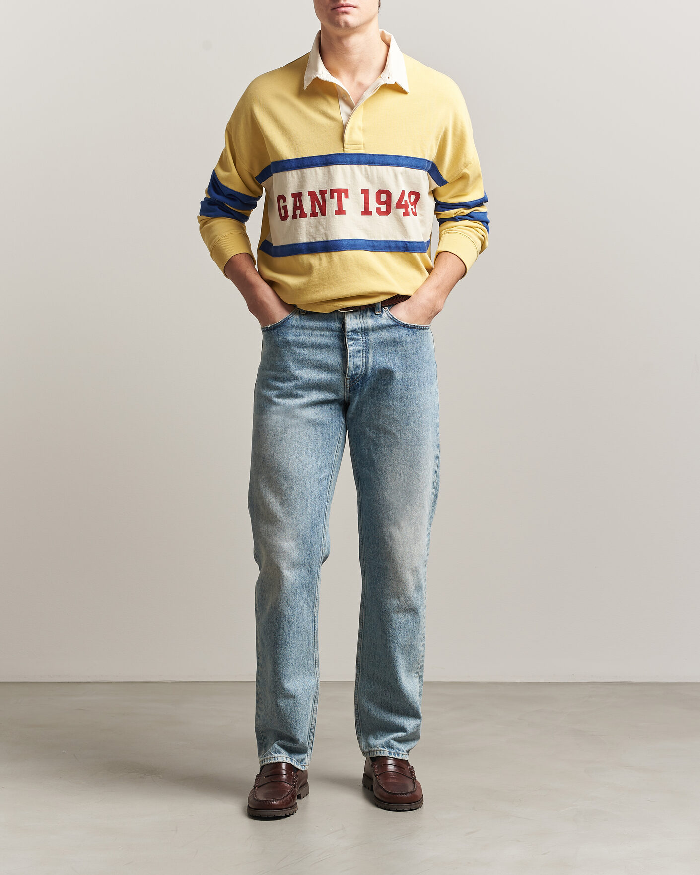 Heren | Truien | GANT | Heavy Rugger Light Mustard Yellow