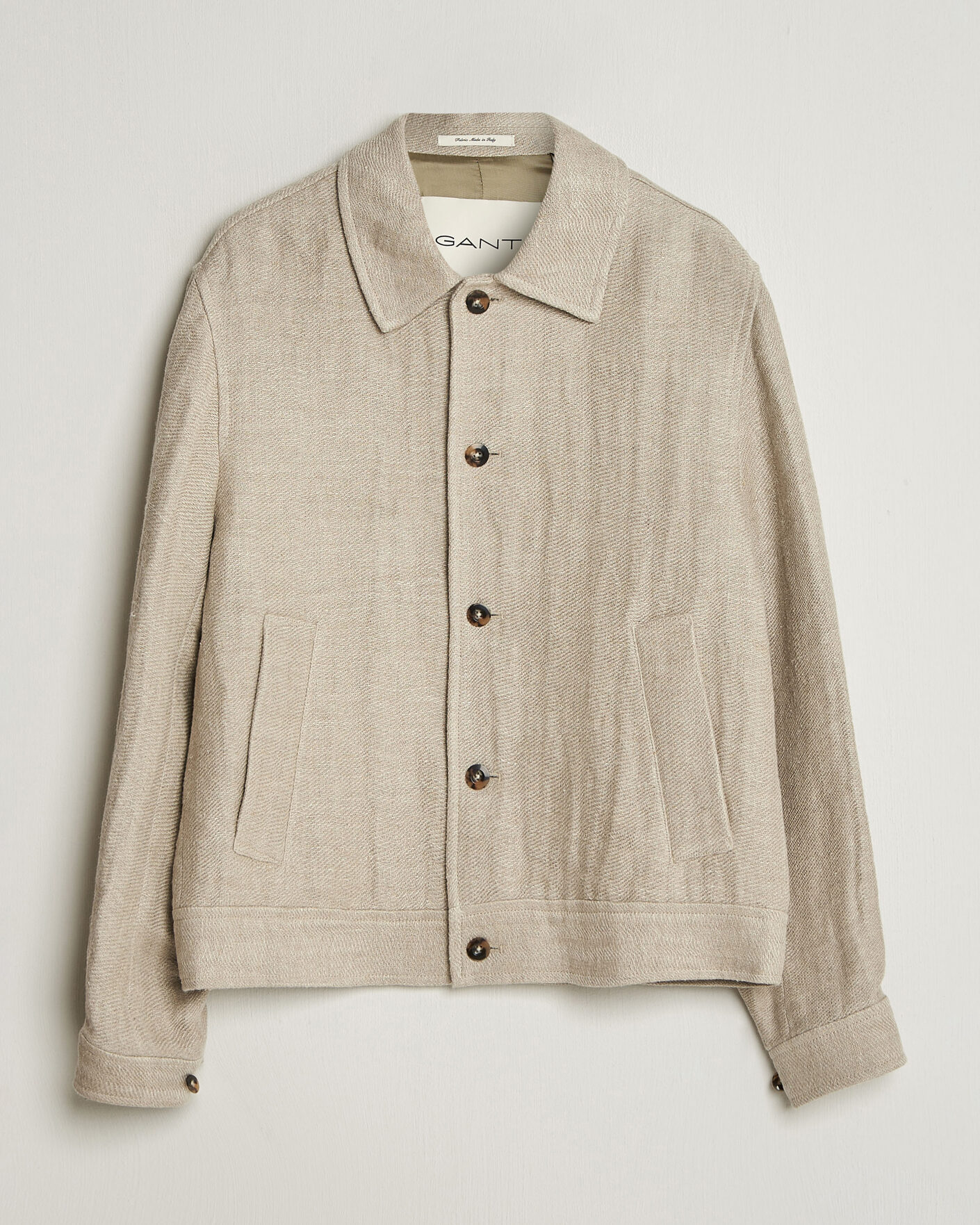 Heren | Jassen | Gant | Washed Linen Jacket Light Taupe