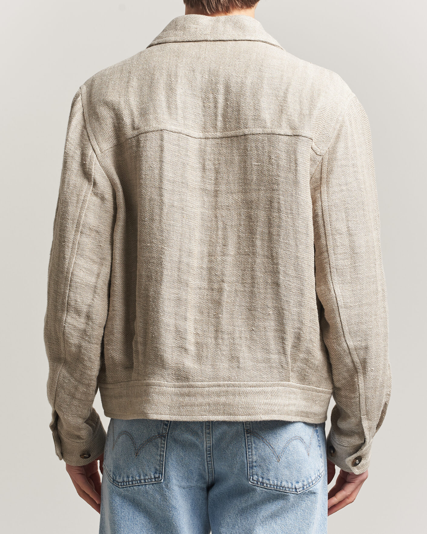 Heren | Jassen | Gant | Washed Linen Jacket Light Taupe