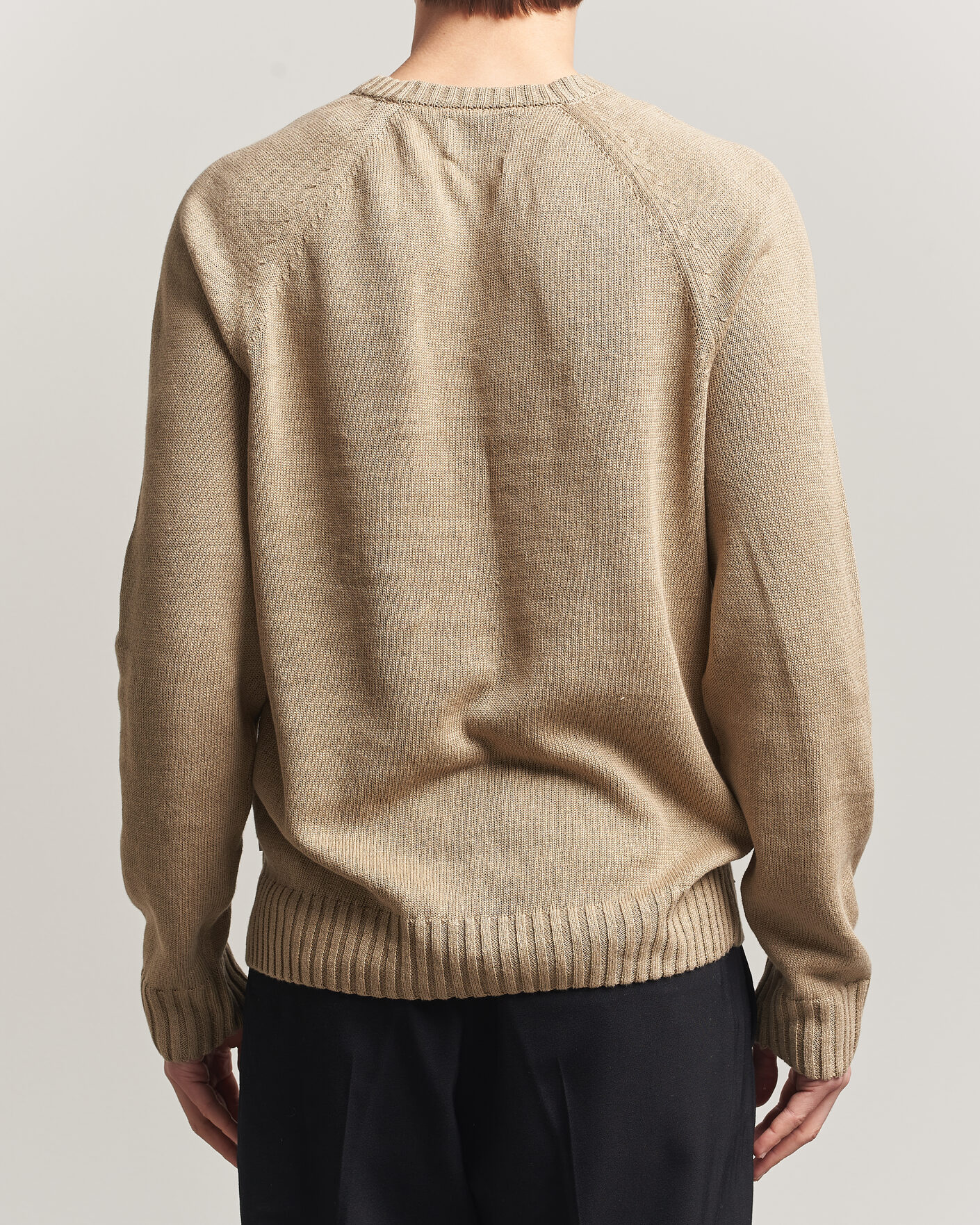 Heren | Truien | GANT | Linen/Cotton Crew Neck Sweater Dark Khaki
