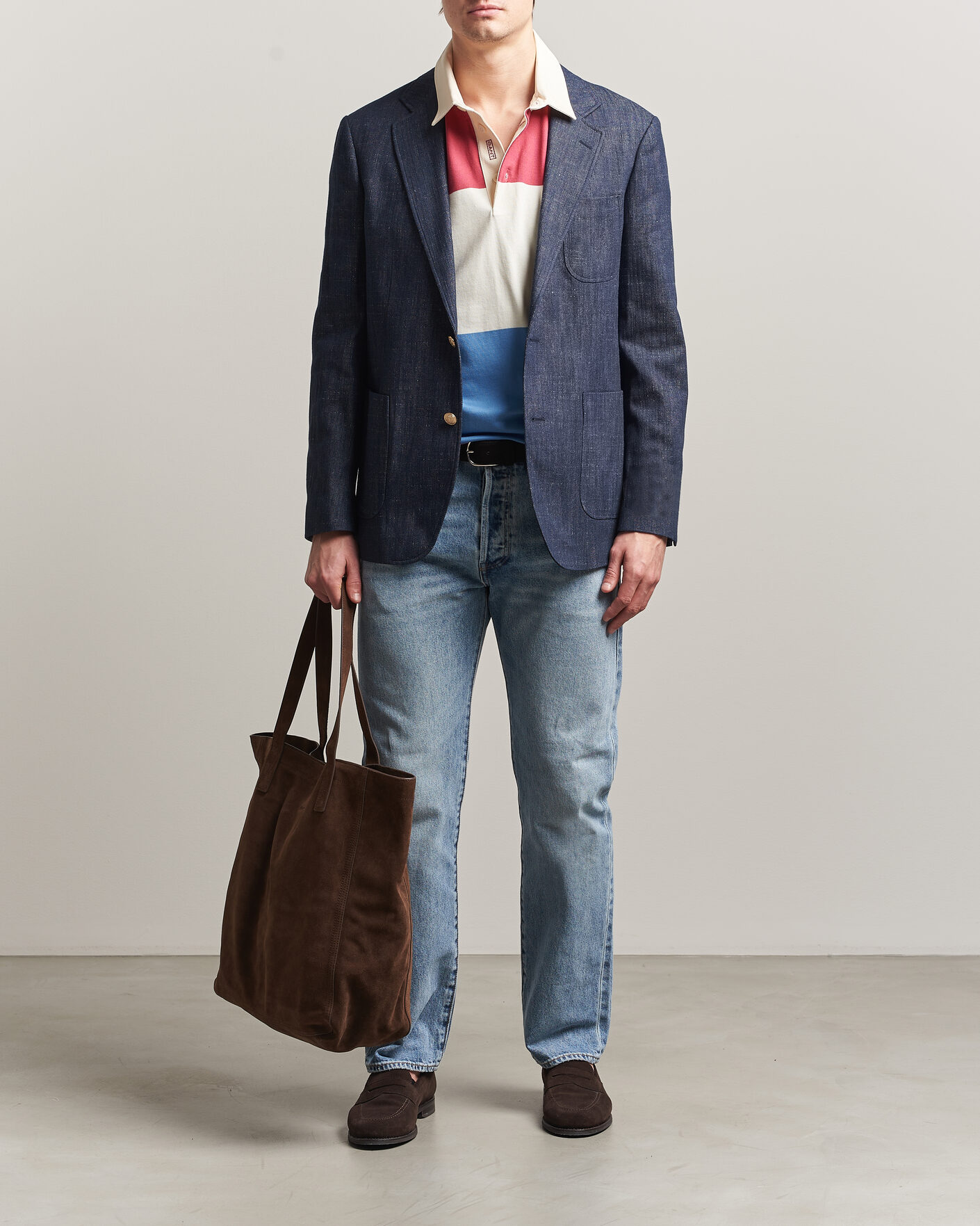 Heren | Blazers | GANT | Cotton Indigo Club Blazer Dark Blue Raw