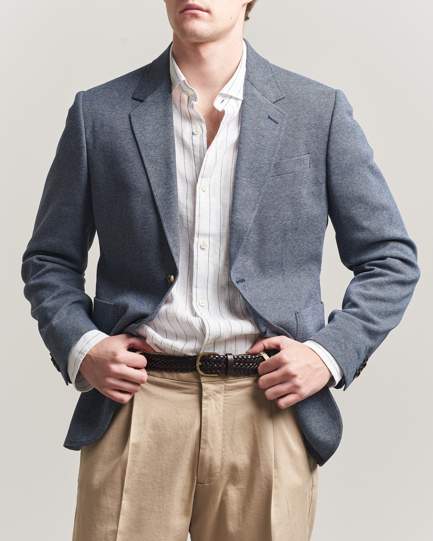Heren | Blazers | GANT | Two Tone Jersey Pique Blazer Salty Sea
