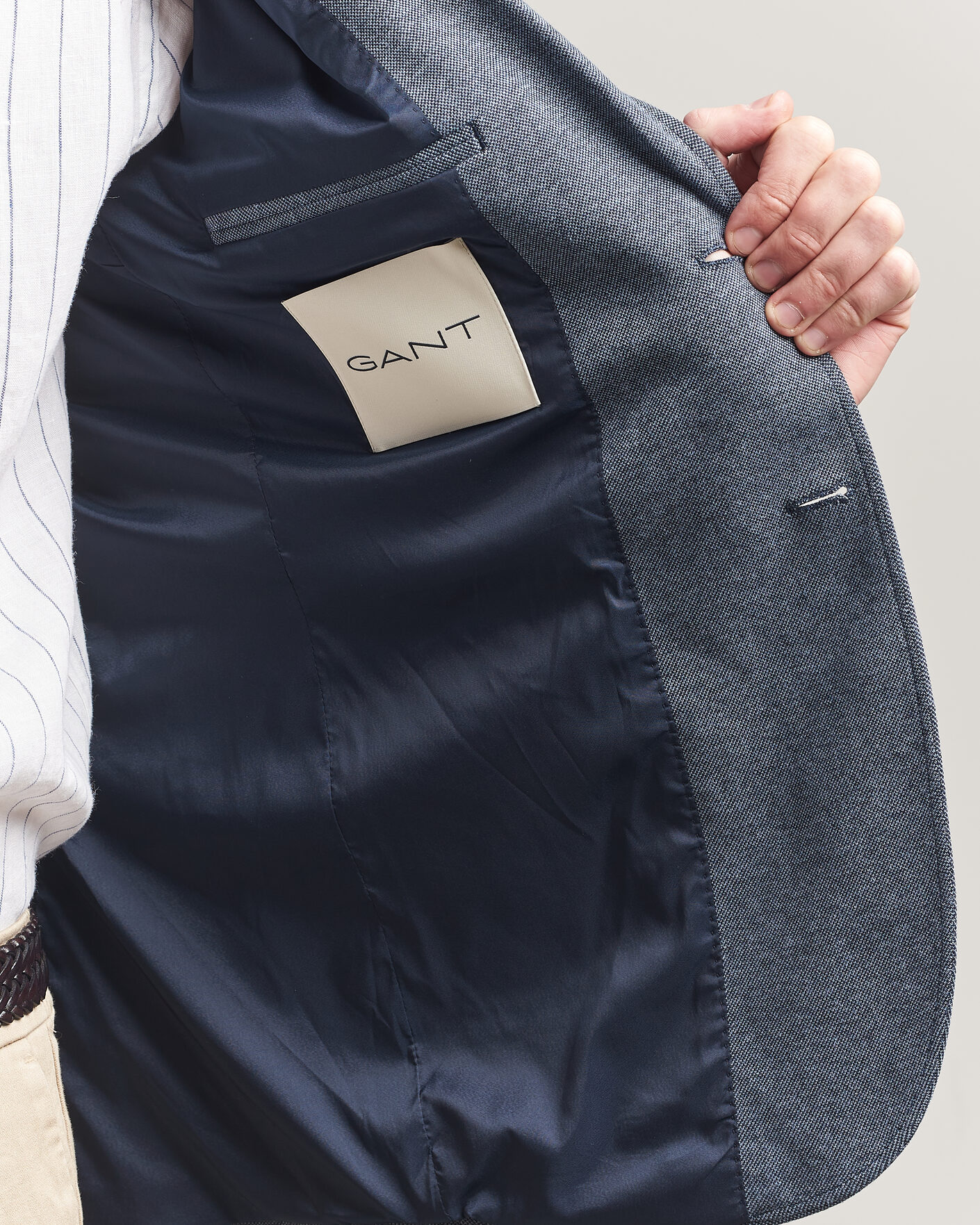 Heren | Blazers | Gant | Two Tone Jersey Pique Blazer Salty Sea