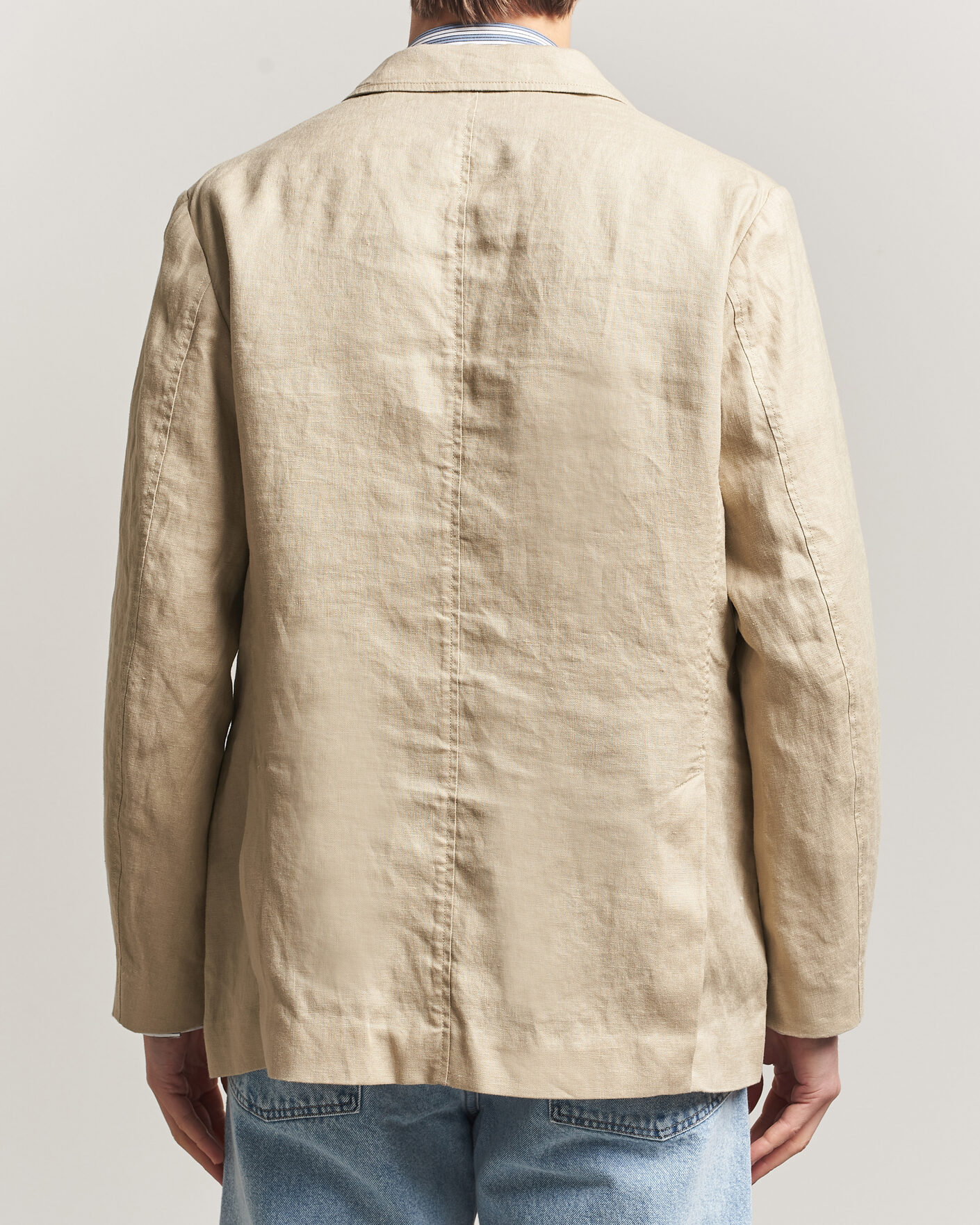 Heren | Blazers | GANT | Garment Dyed Linen Blazer Oat Beige