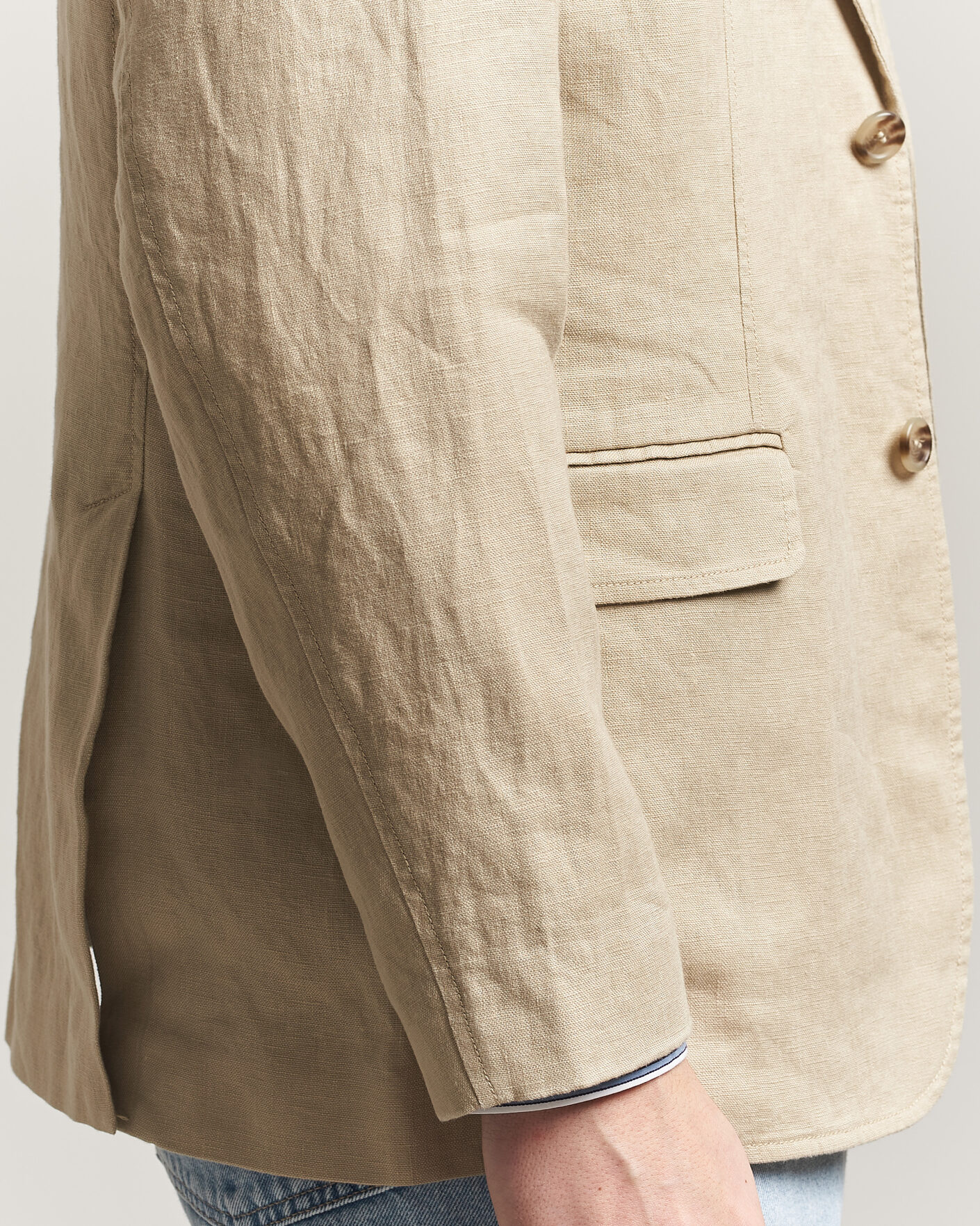 Heren | Blazers | Gant | Garment Dyed Linen Blazer Oat Beige
