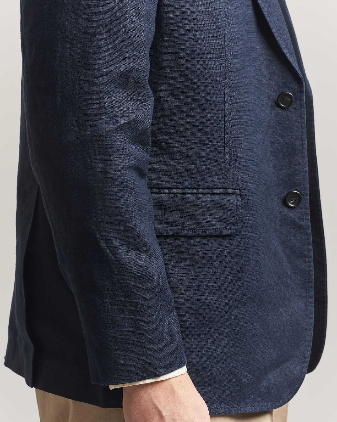 Heren | Blazers | Gant | Garment Dyed Linen Blazer Evening Blue