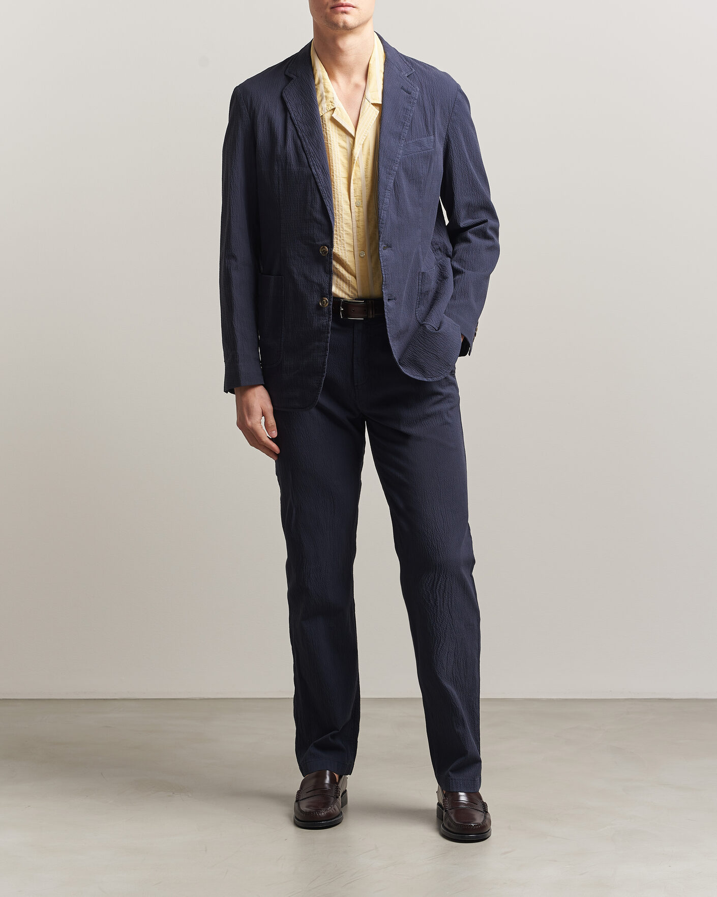 Heren | Blazers | Gant | Garment Dyed Seersucker Blazer Evening Blue
