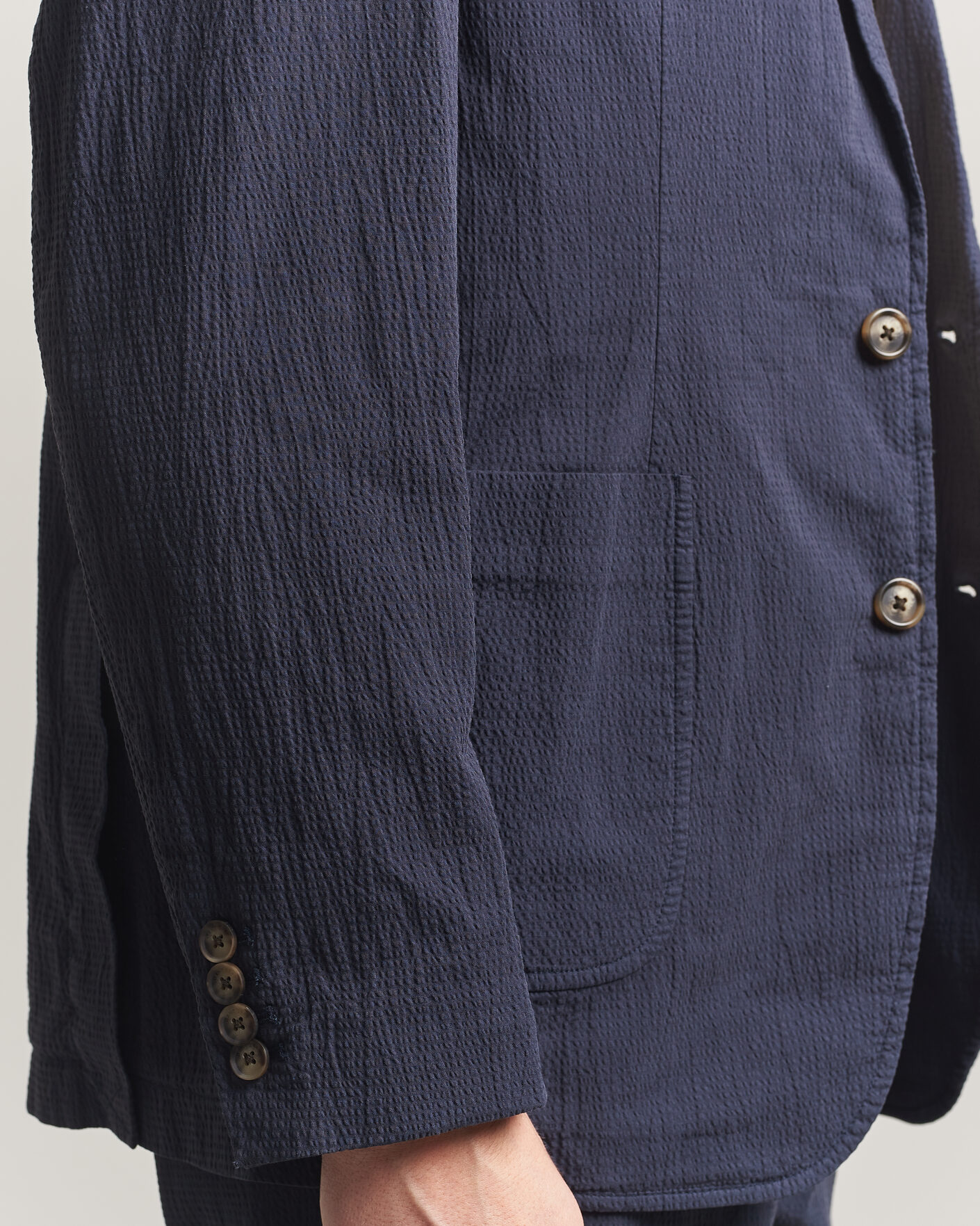 Heren | Blazers | Gant | Garment Dyed Seersucker Blazer Evening Blue