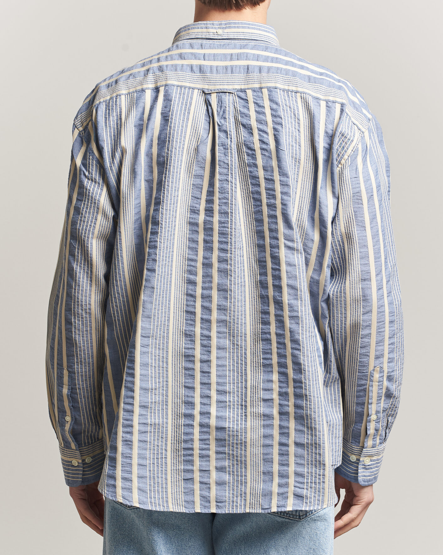 Heren | Overhemden | Gant | Relaxed Fit Seersucker Striped Shirt Vintage Blue