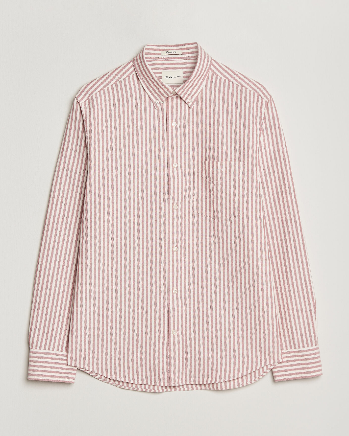Heren | Overhemden | GANT | Regular Fit Textured Striped Shirt Rose Red