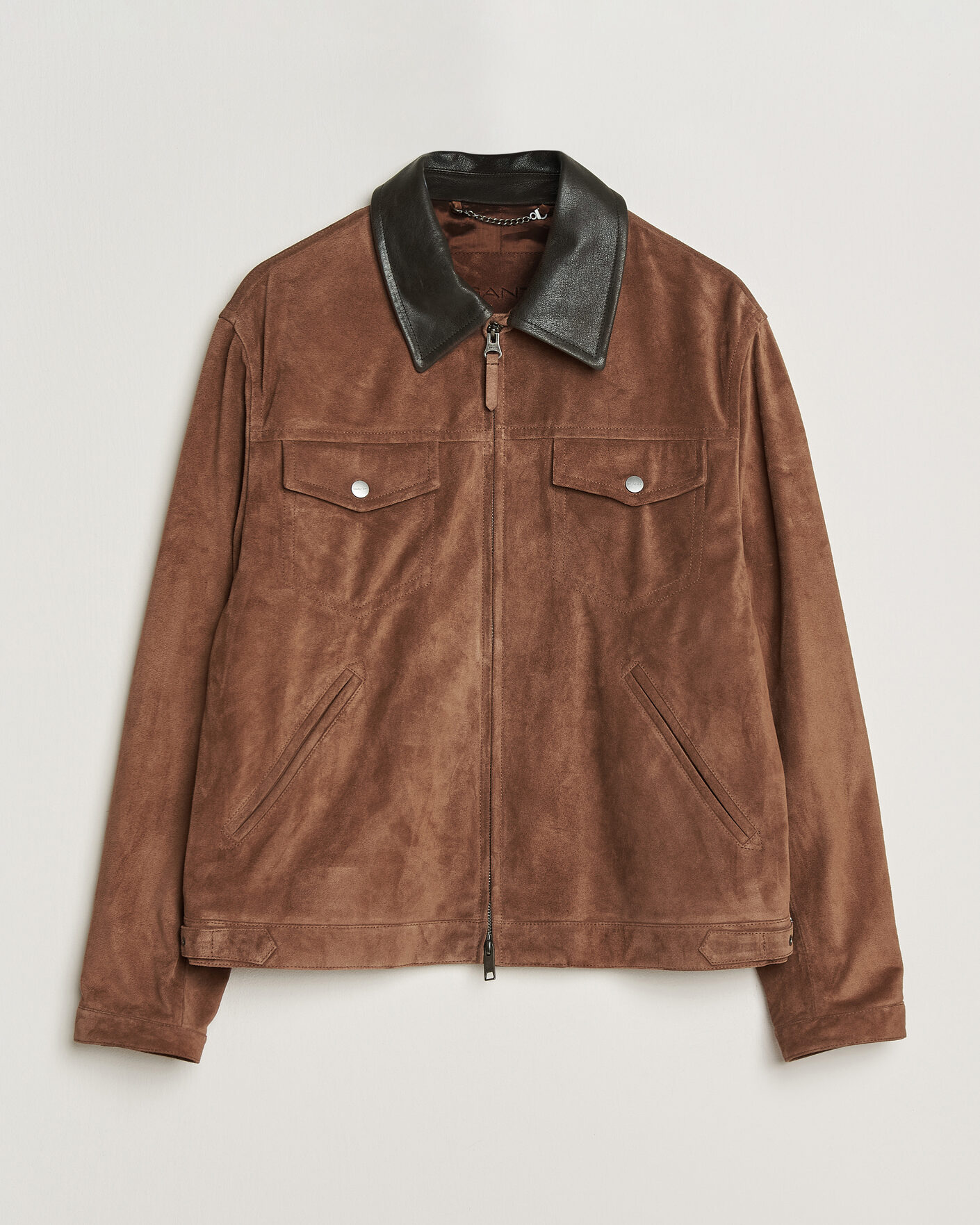 Heren | Jassen | GANT | Suede Jacket Mahogany Brown