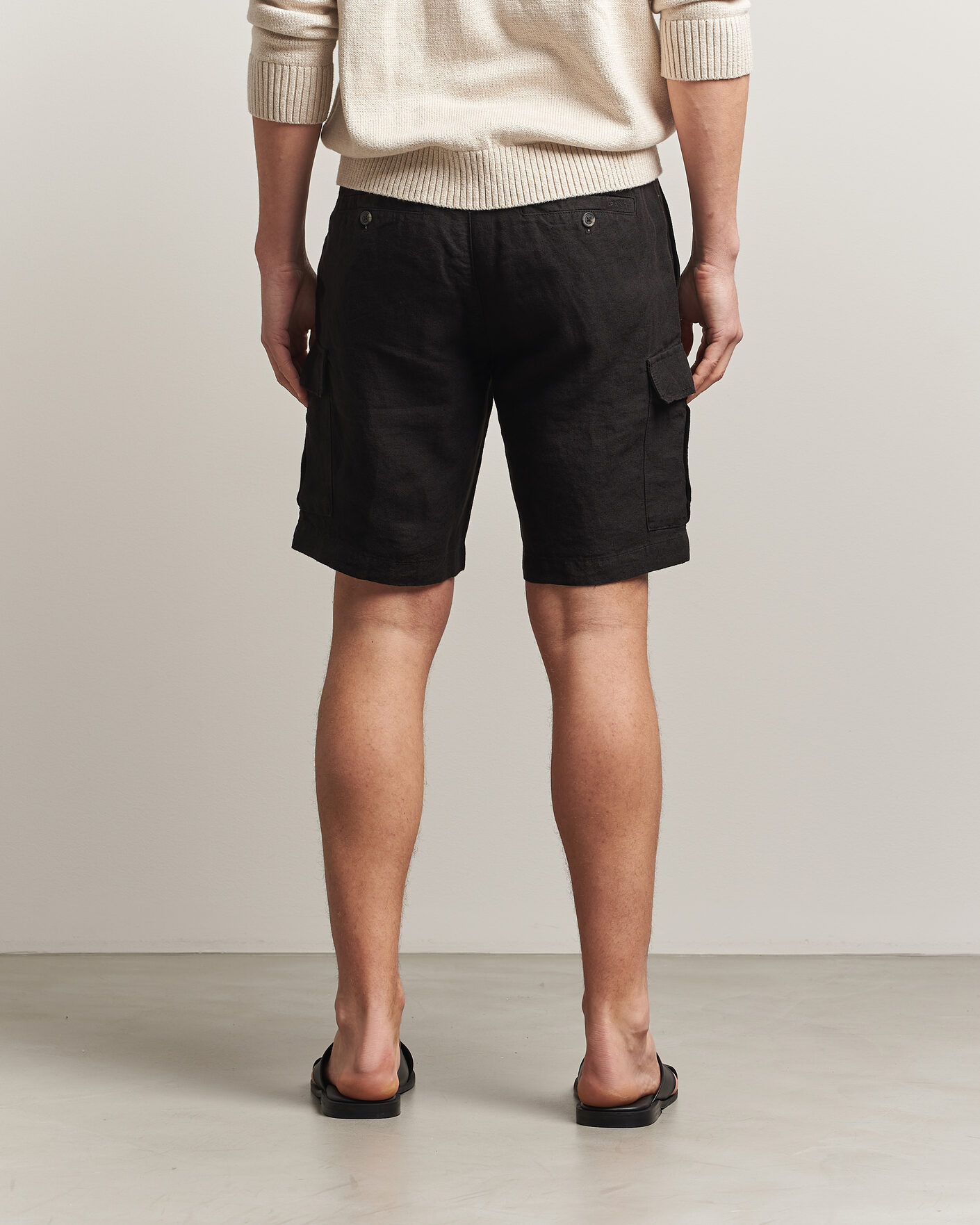 Heren | Korte broek | Gant | Regular Fit Linen Cargo Shorts Ebony Black