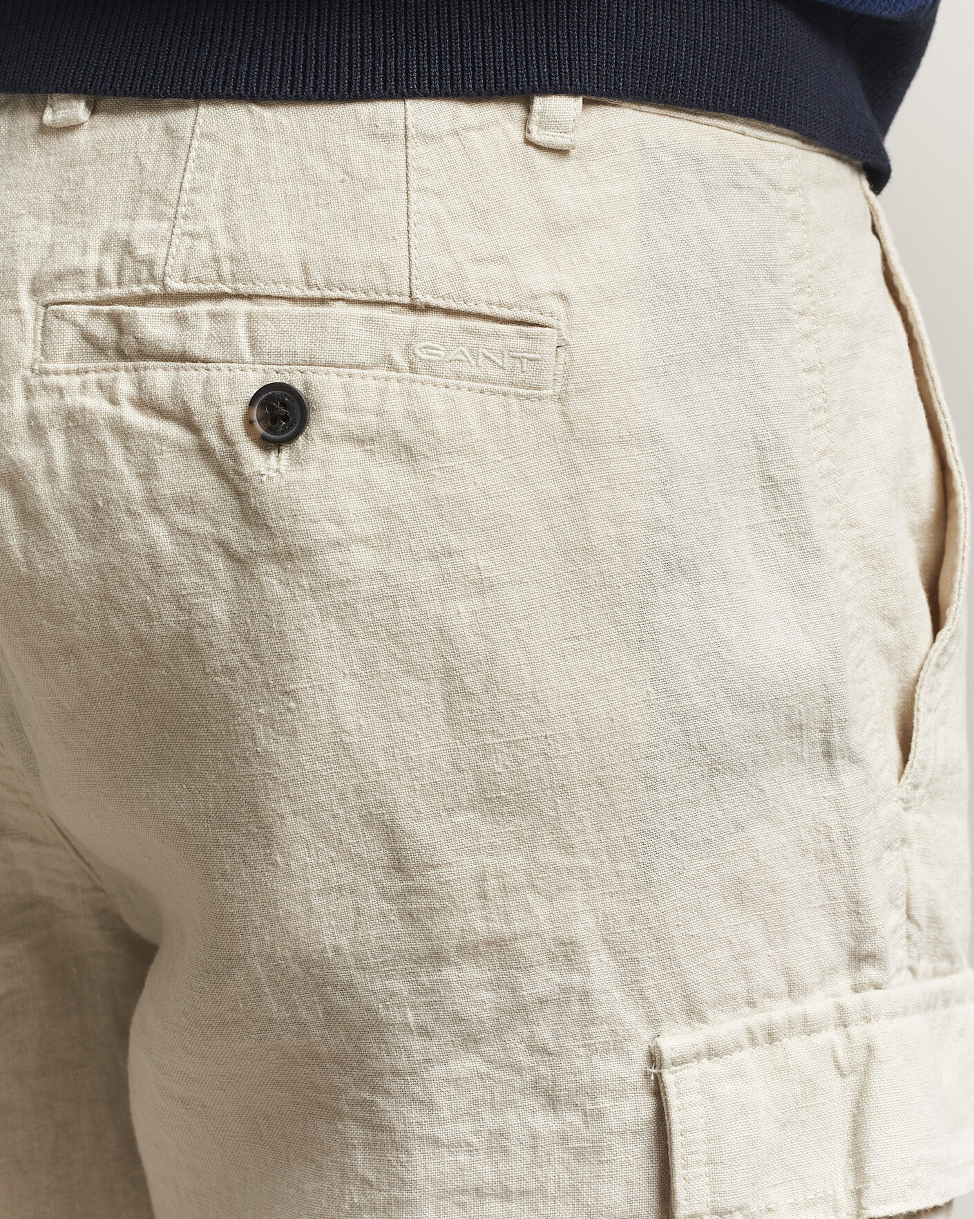 Heren | Korte broek | Gant | Regular Fit Linen Cargo Shorts Sand
