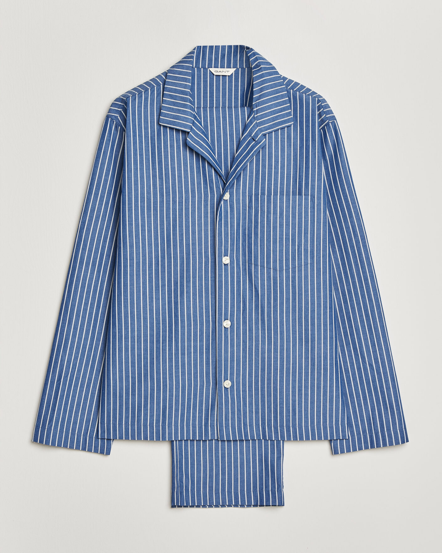 Heren | Pyjama's en gewaden | GANT | Striped Poplin Pyjama Set Deep Cobalt