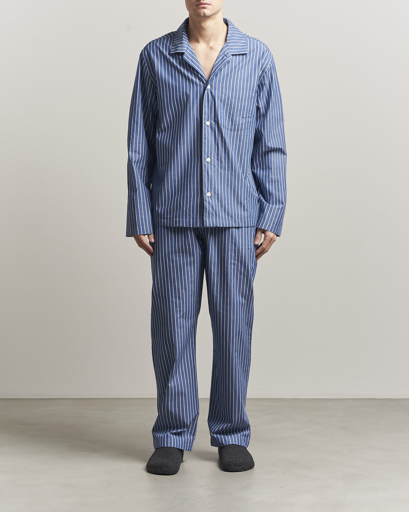 Heren | Pyjama's en gewaden | GANT | Striped Poplin Pyjama Set Deep Cobalt