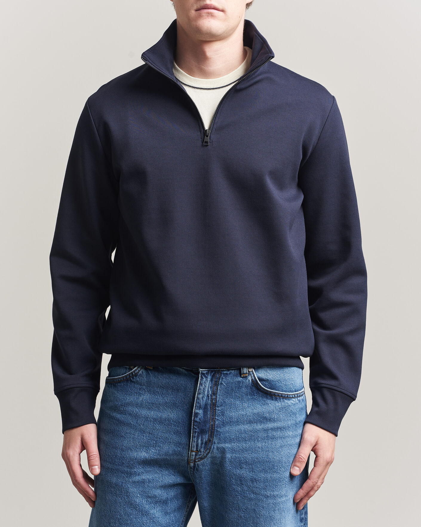 Heren | Truien | Gant | Interlock Half Zip Evening Blue