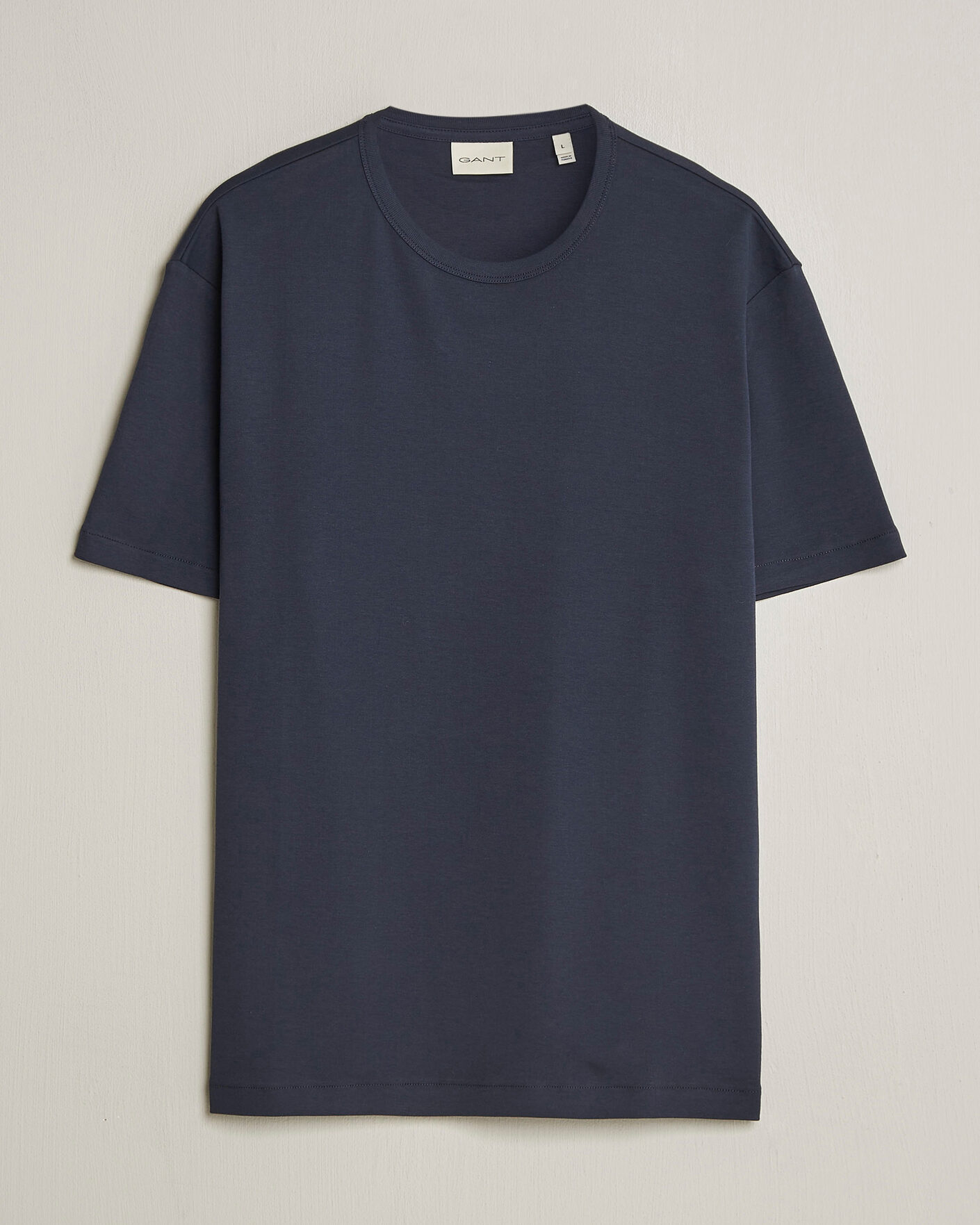 Heren | T-shirts | Gant | Interlock Crew Neck T-Shirt Evening Blue