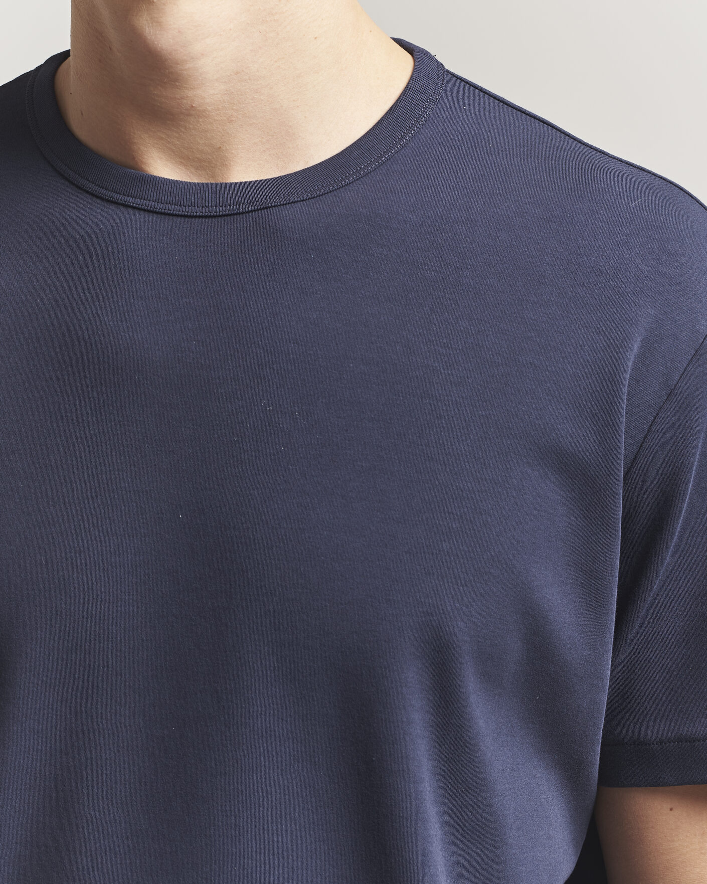 Heren | T-shirts | Gant | Interlock Crew Neck T-Shirt Evening Blue