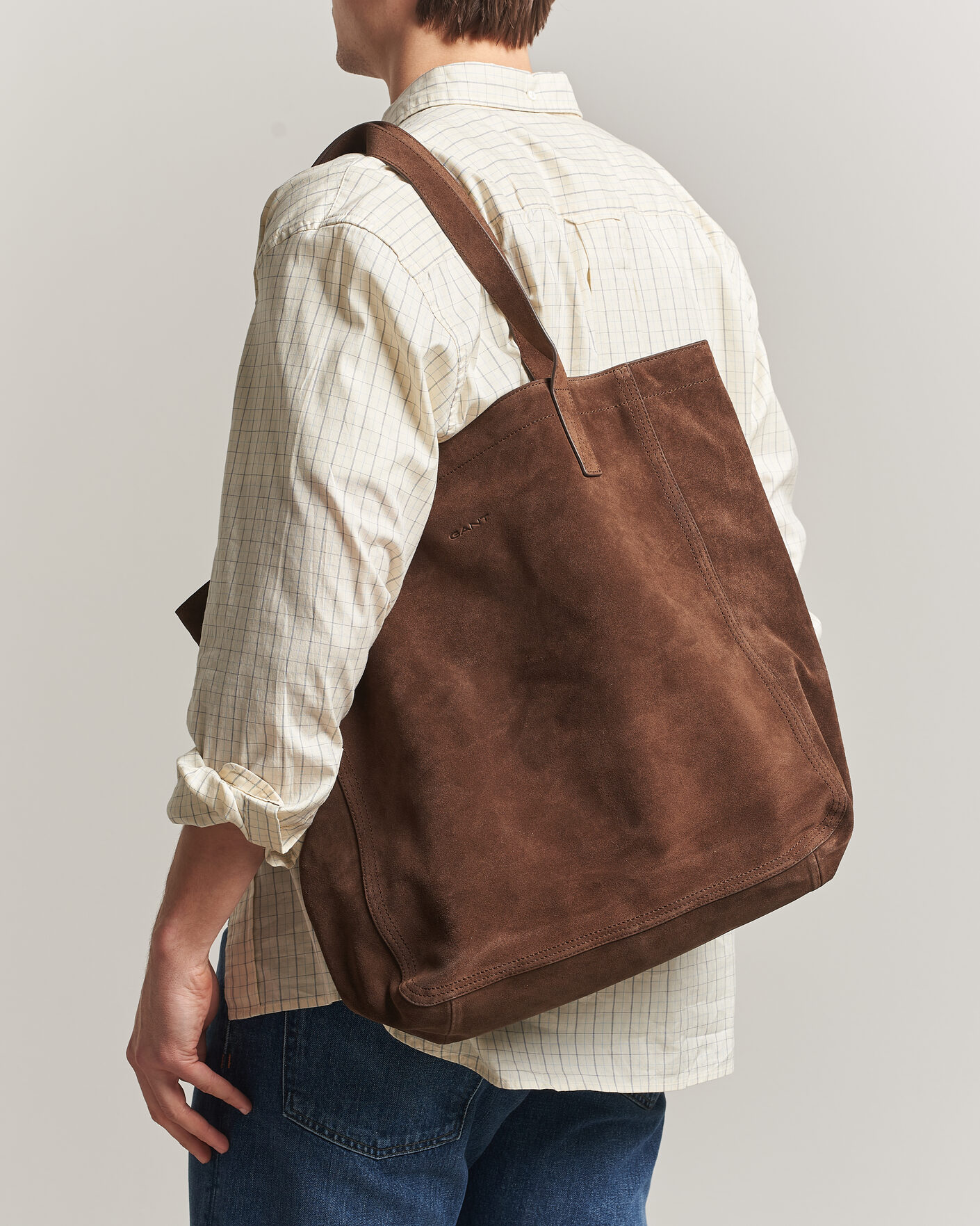 Heren | Tassen | Gant | Suede Tote Bag Mahogany Brown