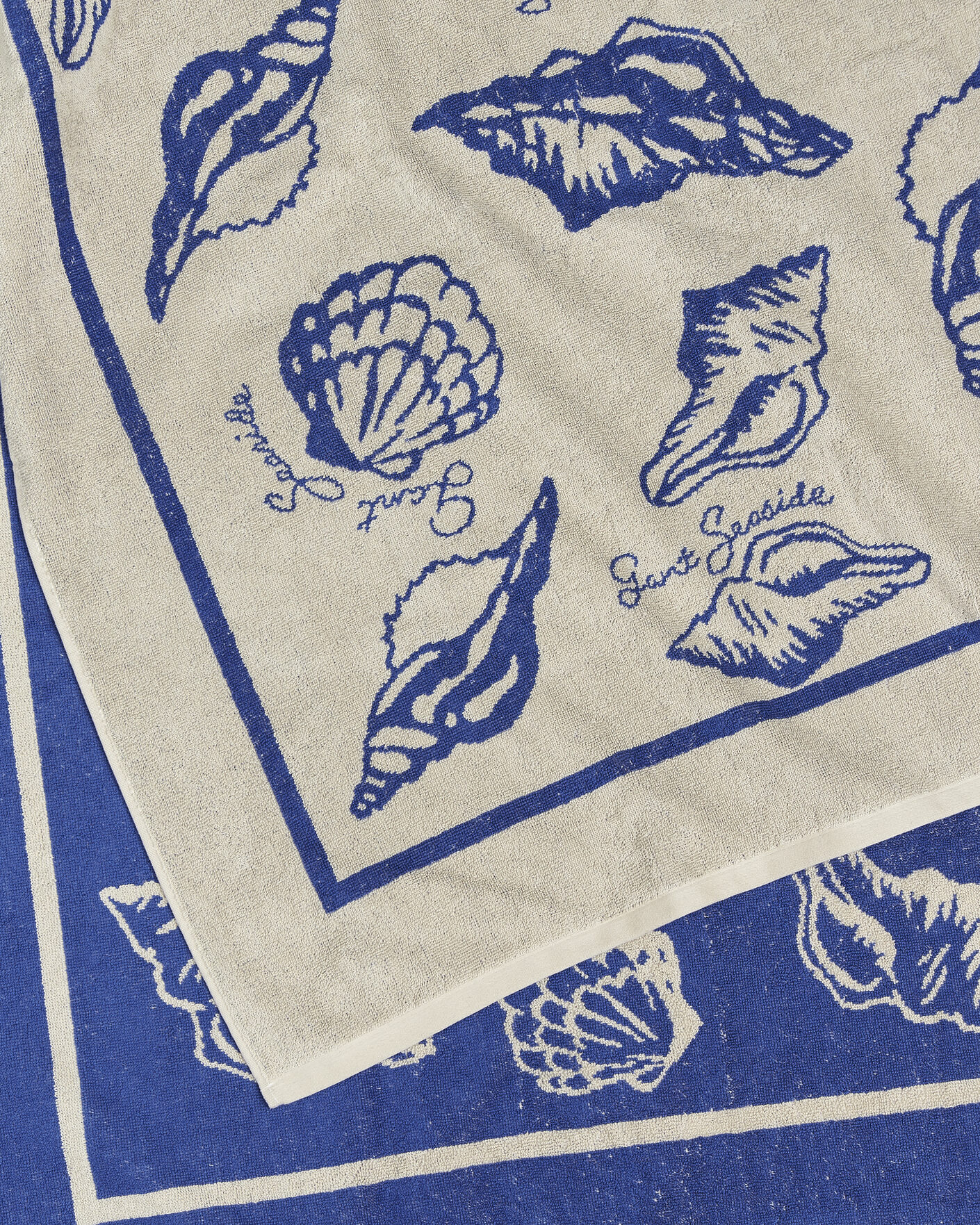 Heren | Stoffen | Gant | Seashell Print Beach Towel Faded Beige